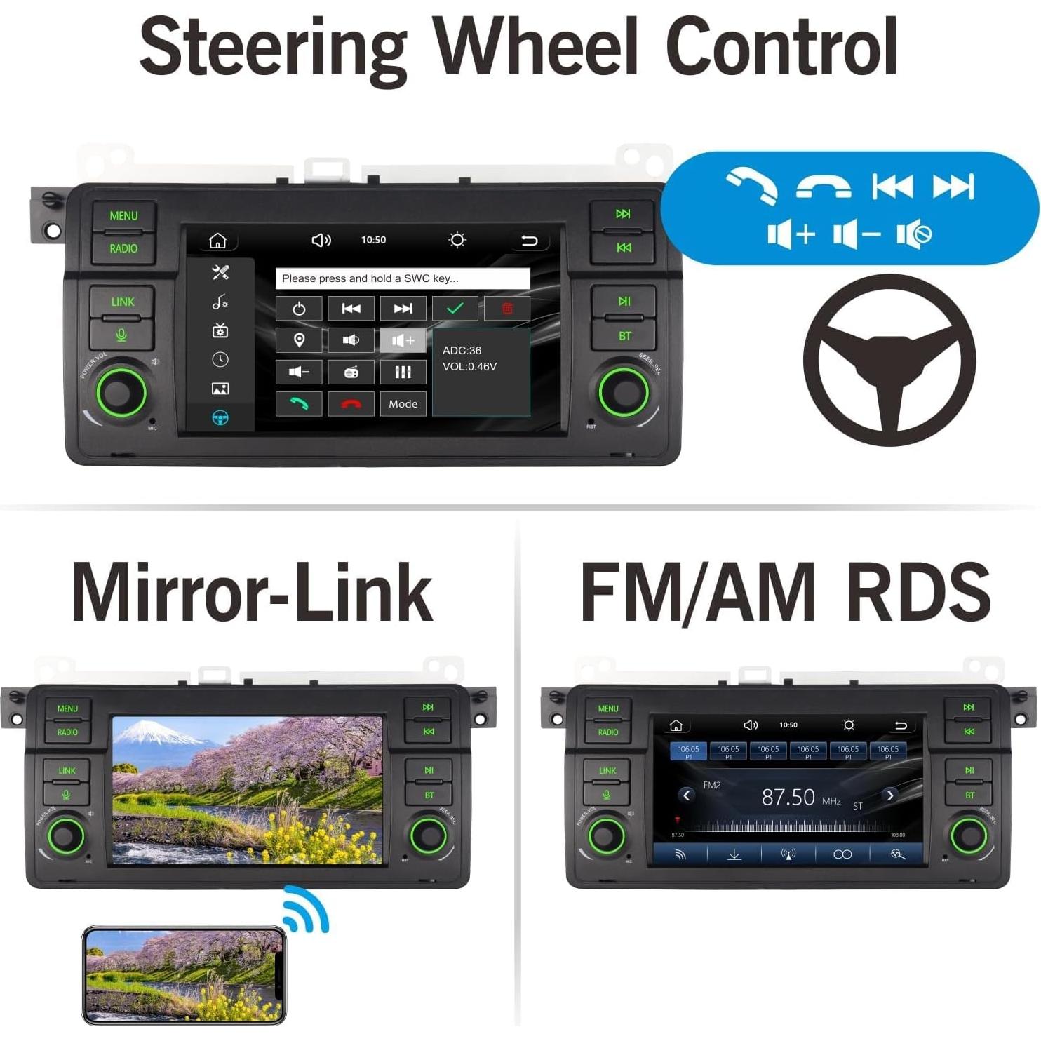 Radio de Coche BMW E46 1999-2005 Carplay Android Auto Bluetooth