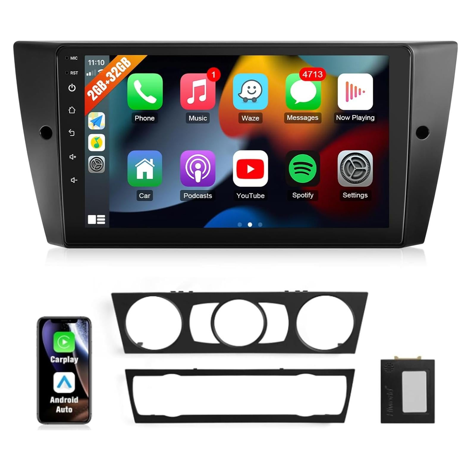 Radio de Coche Android Naifay 9" para BMW 328i 325i 335i 2005-2011