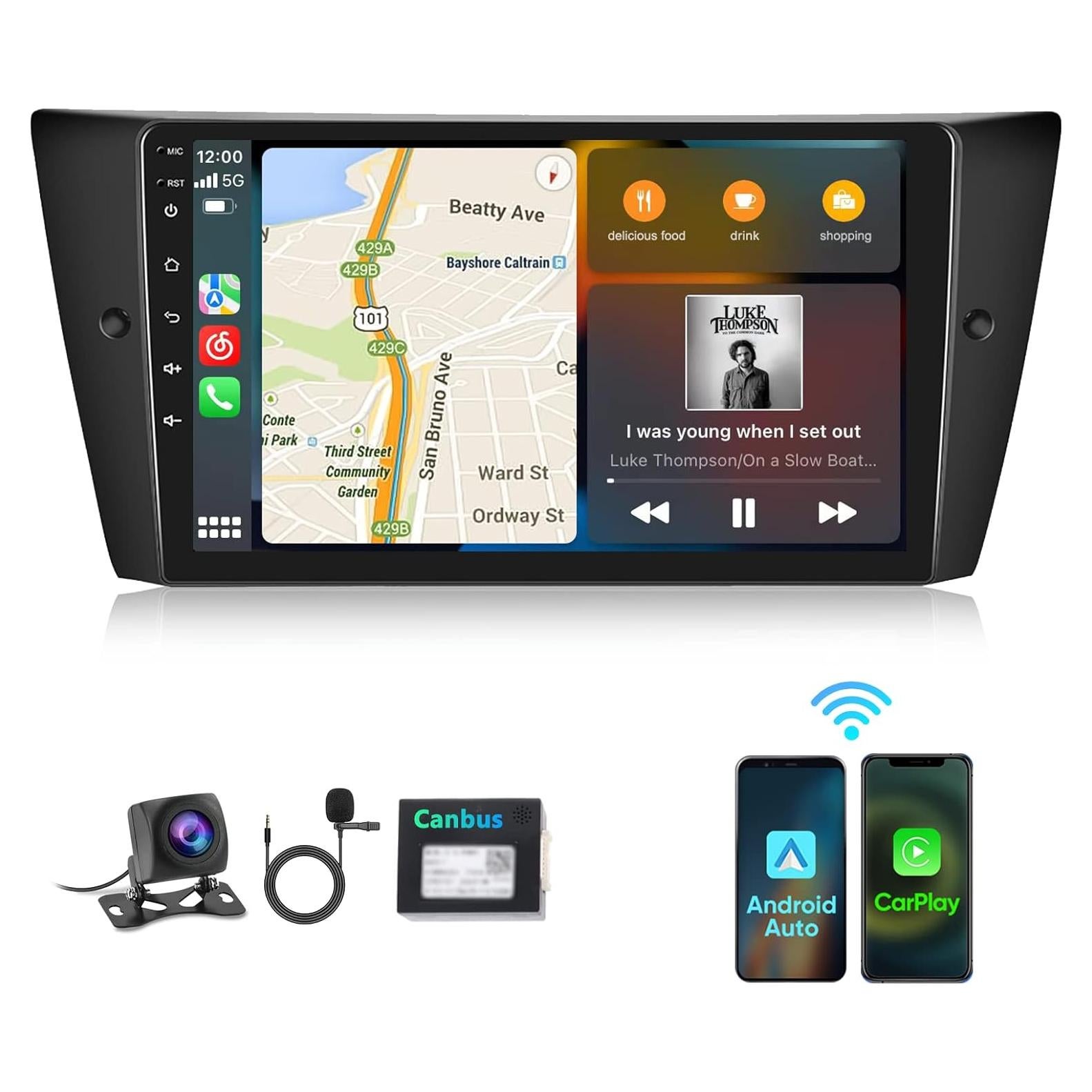 Estéreo de Coche CAMECHO 9" Android 13 con CarPlay y GPS