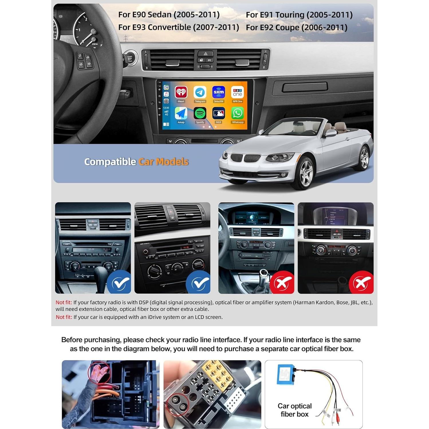 Estéreo de Coche CAMECHO 9" Android 13 con CarPlay y GPS