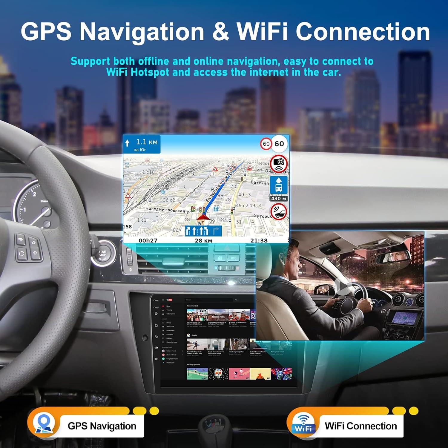 Estéreo de Coche CAMECHO 9" Android 13 con CarPlay y GPS