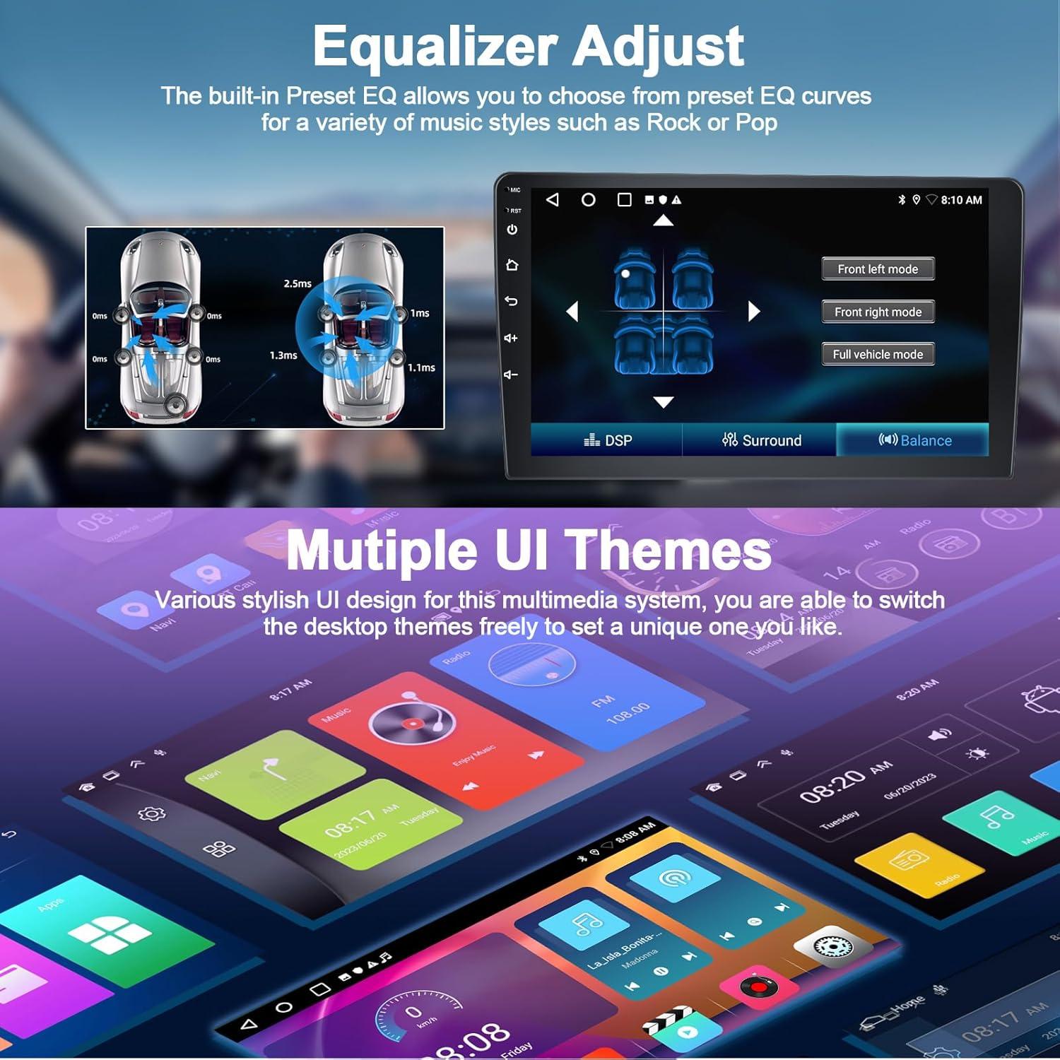 Estéreo de Coche CAMECHO 9" Android 13 con CarPlay y GPS