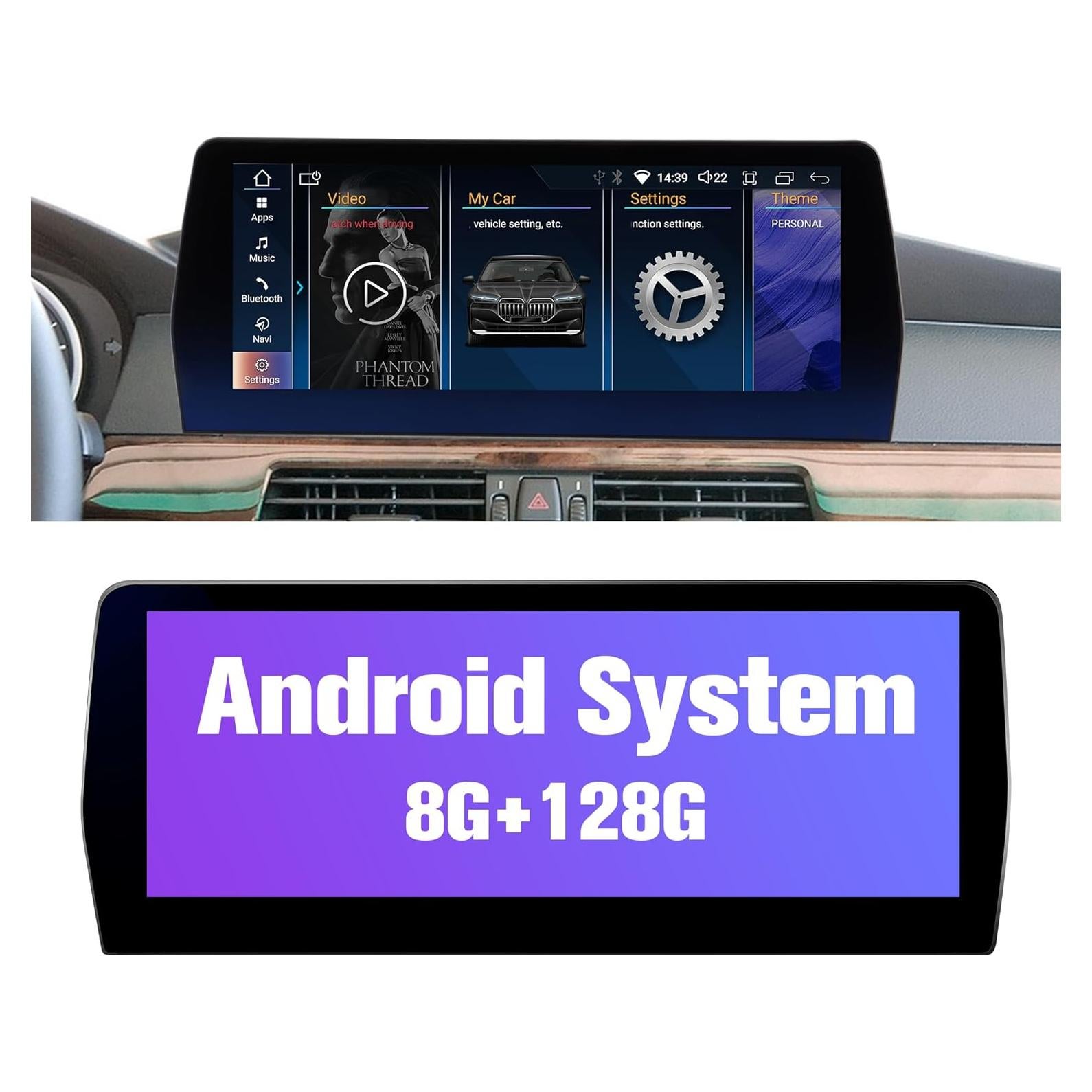 Estéreo Android 12.3" Pioowirk para BMW E90 E91 E92 E93 2009-2012