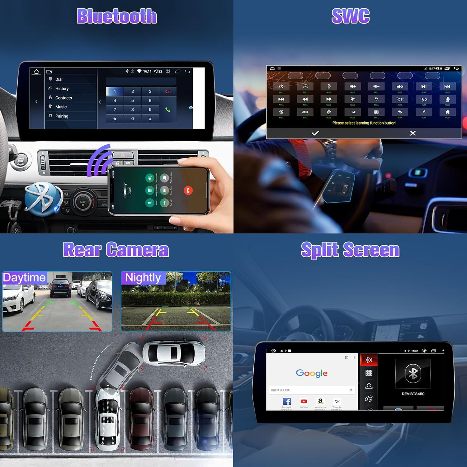 Estéreo Android 12.3" Pioowirk para BMW E90 E91 E92 E93 2009-2012