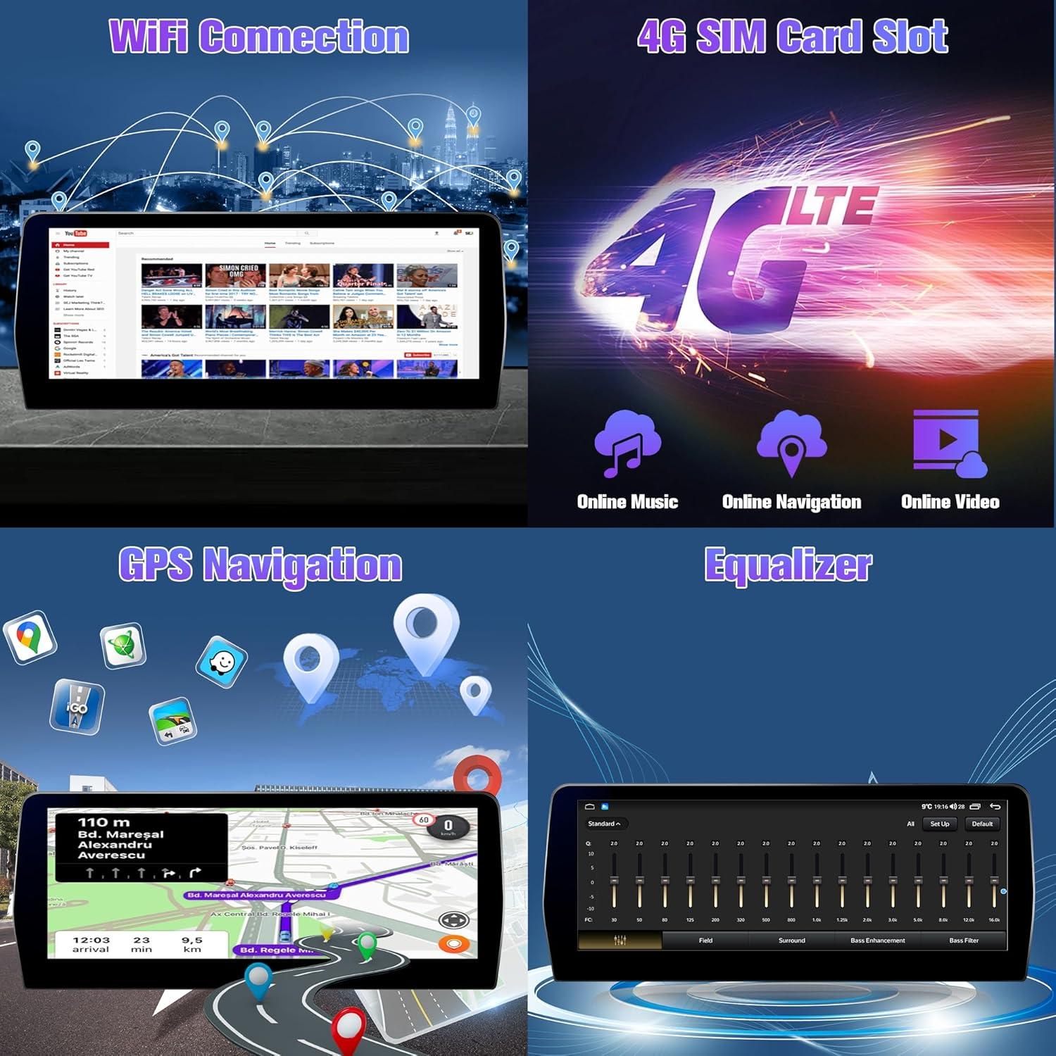 Estéreo Android 12.3" Pioowirk para BMW E90 E91 E92 E93 2009-2012