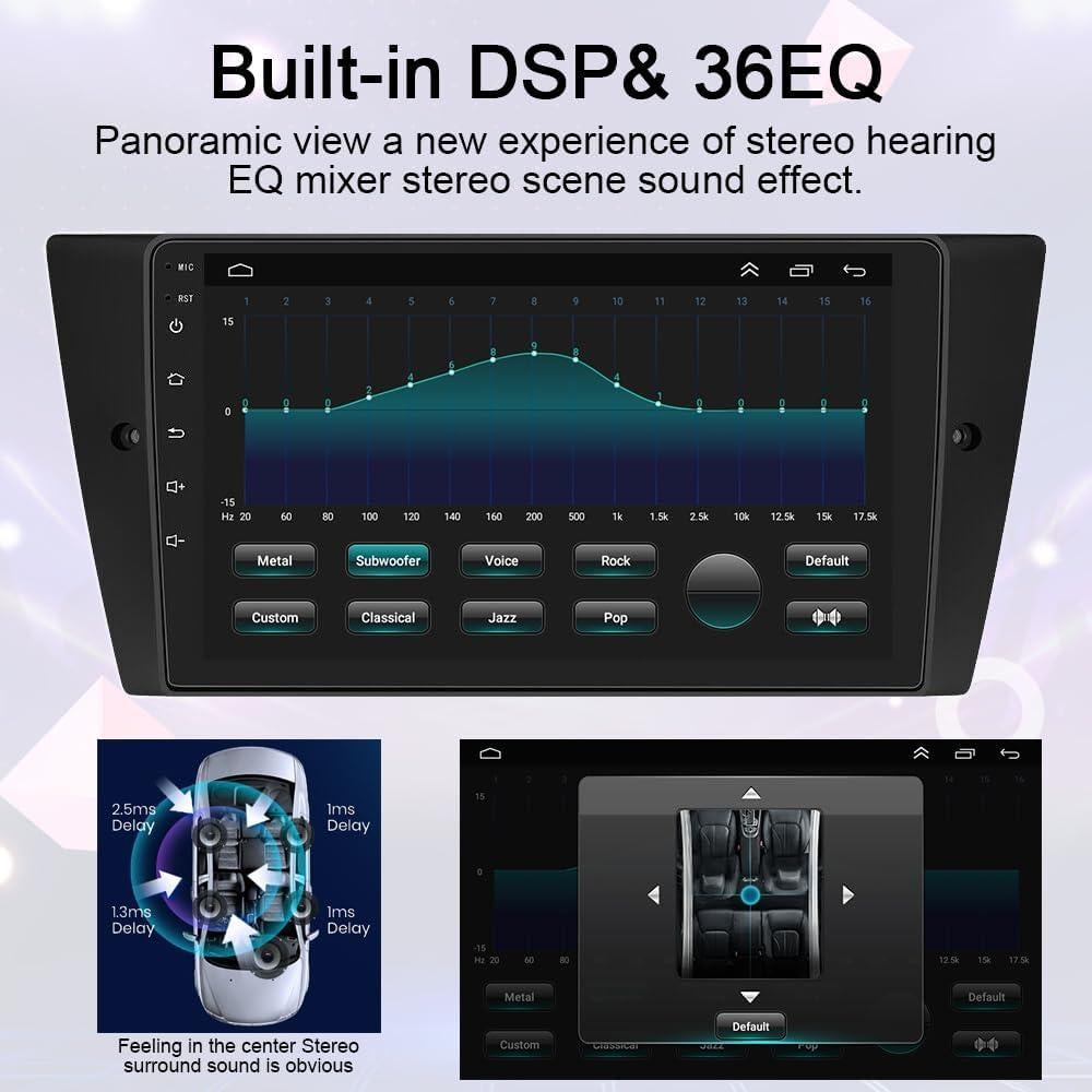 Unidad Principal Android Estéreo de Coche BMW E90 E91 E92 E93 9" CarPlay y Android Auto