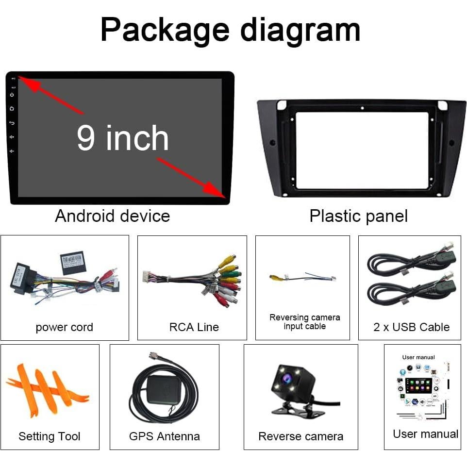 Unidad Principal Android Estéreo de Coche BMW E90 E91 E92 E93 9" CarPlay y Android Auto