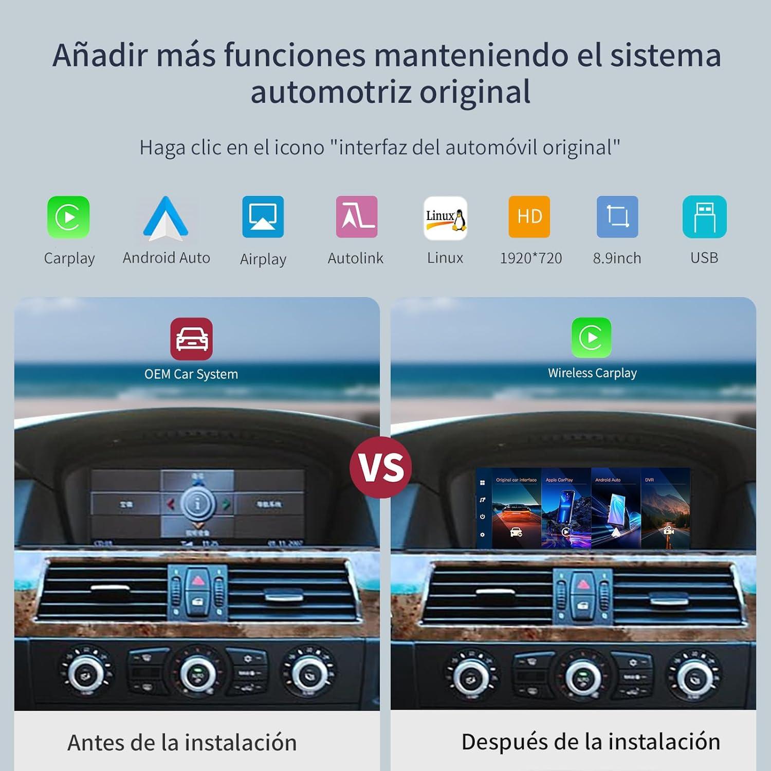 Receptor Multimedia Táctil 8.9'' AUTOABC CarPlay/Android Auto BMW