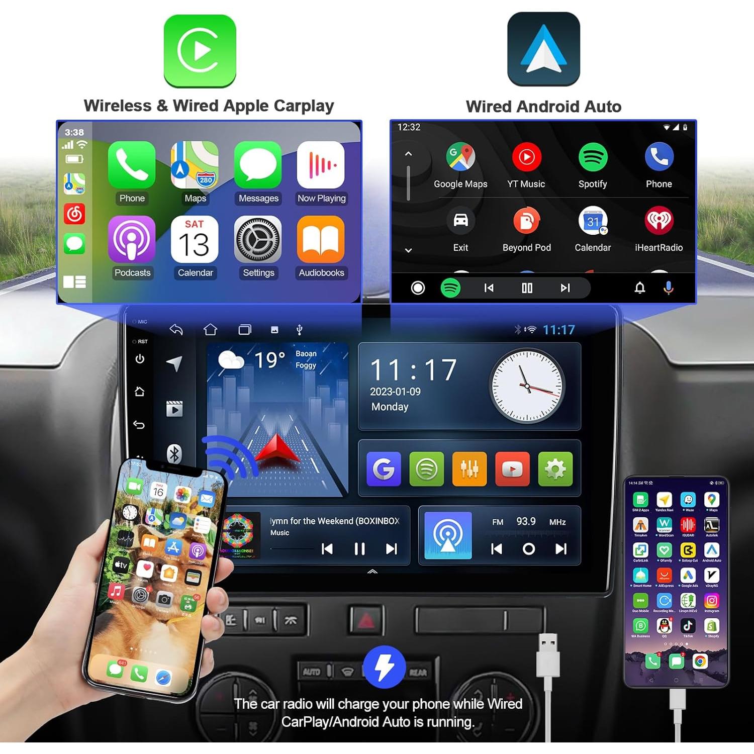 Estéreo de Coche AUMUME 10.1" Android 10 2+32GB Bluetooth