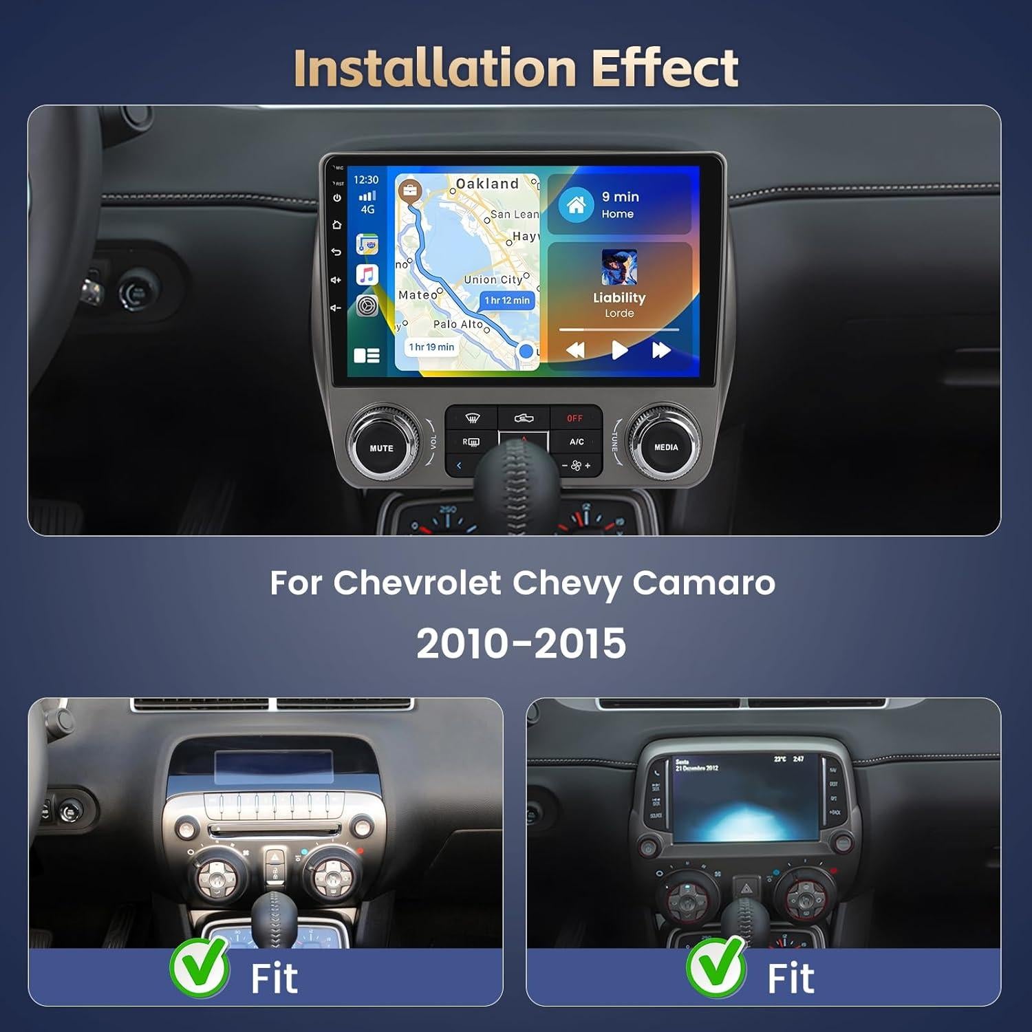 Radio Android 9" Realdio para Chevrolet Camaro 2010-2015