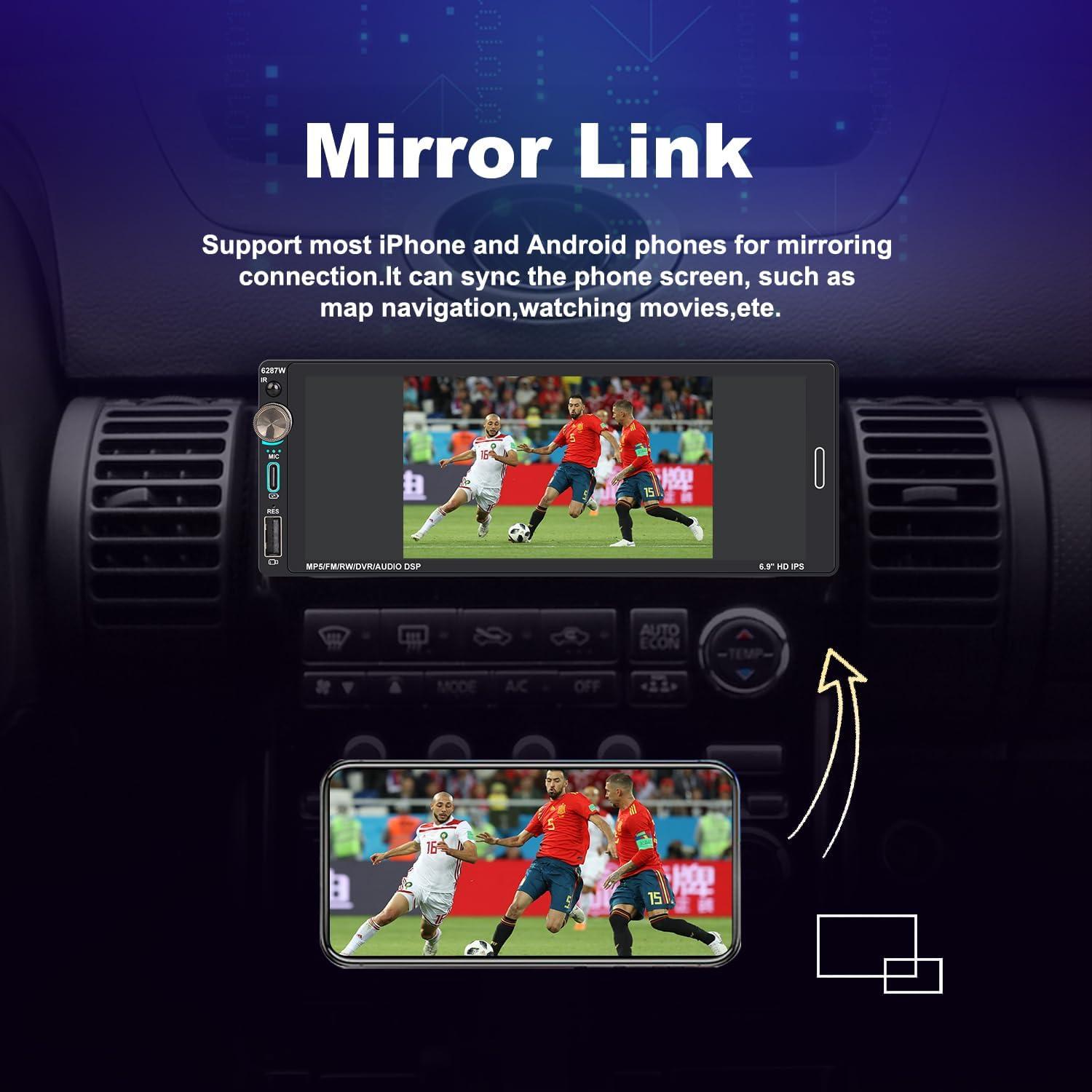 Radio de Coche Alondy 6.9" Táctil Bluetooth CarPlay Android Auto