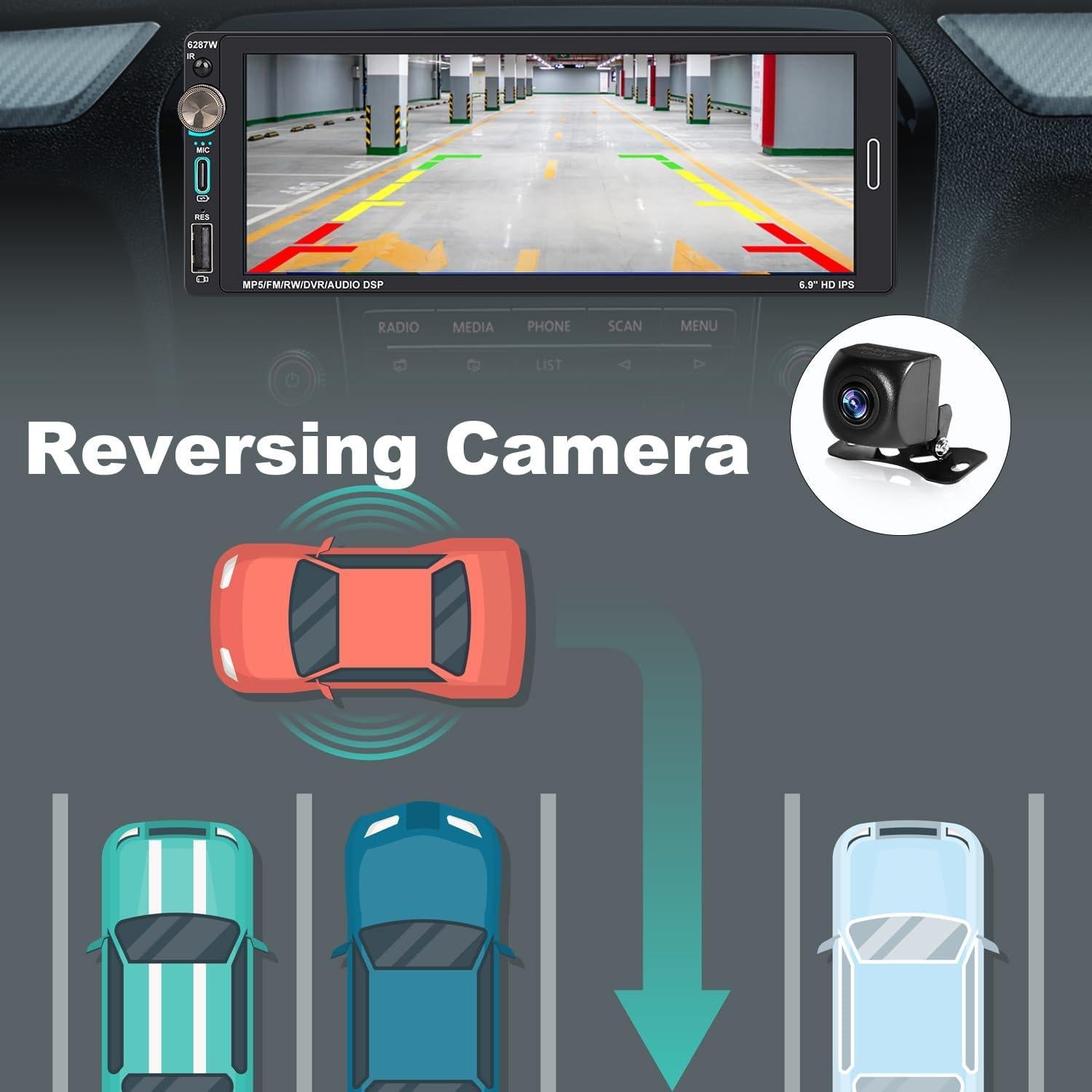 Radio de Coche Alondy 6.9" Táctil Bluetooth CarPlay Android Auto