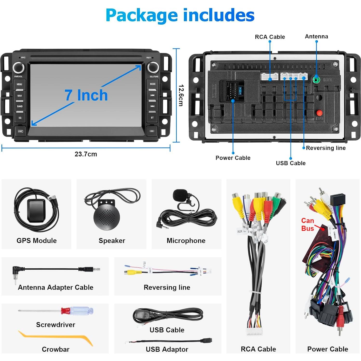 Estéreo de Coche KOBANOICA con Carplay y Android Auto 7"