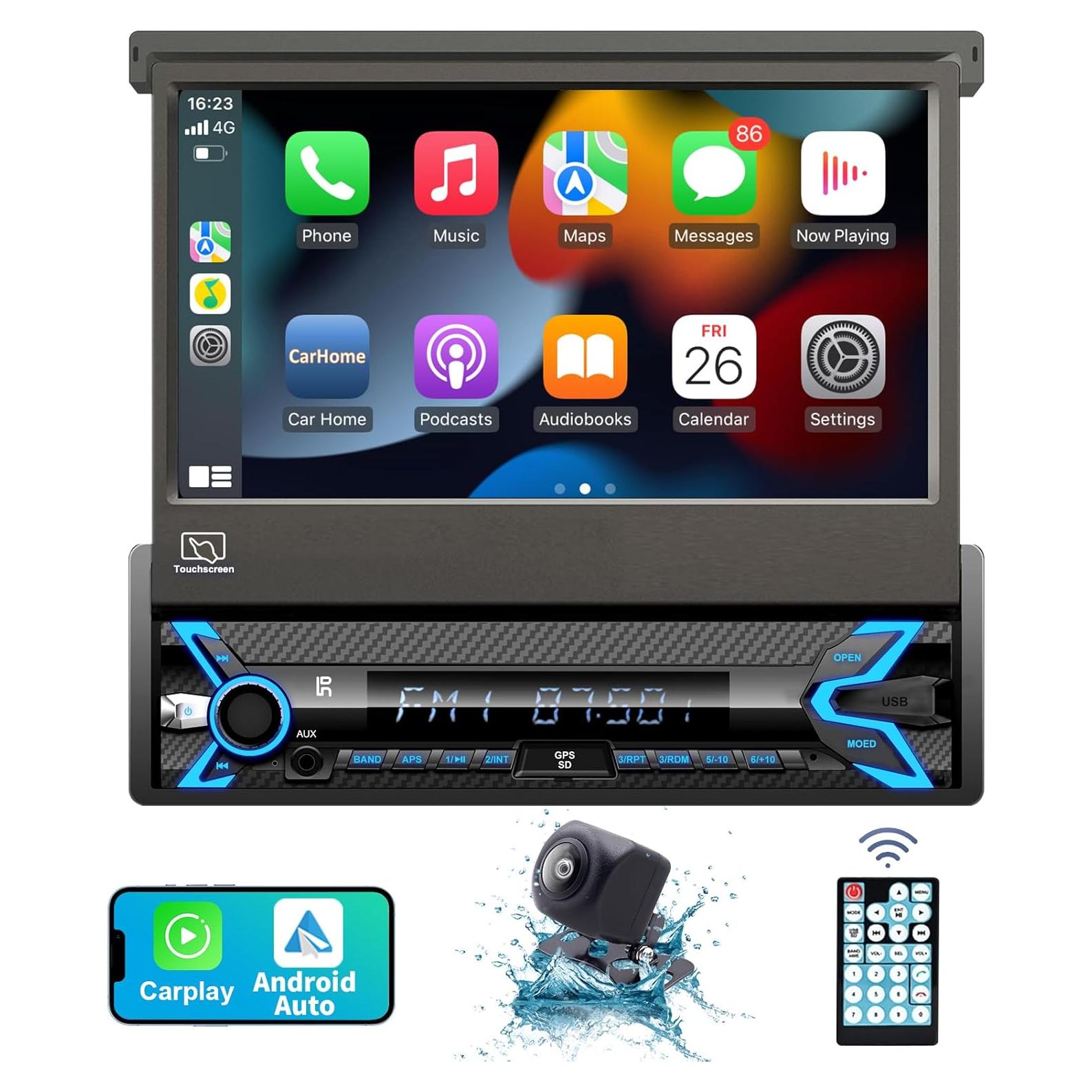 Estéreo de Coche Un Solo Din TONIKPMS-T 7" HD Bluetooth