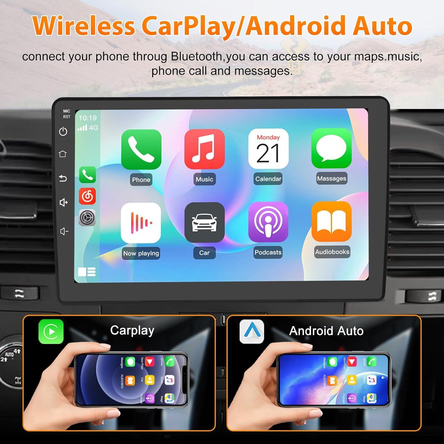 Radio Estéreo de Coche AWESAFE 10" con CarPlay y Android Auto