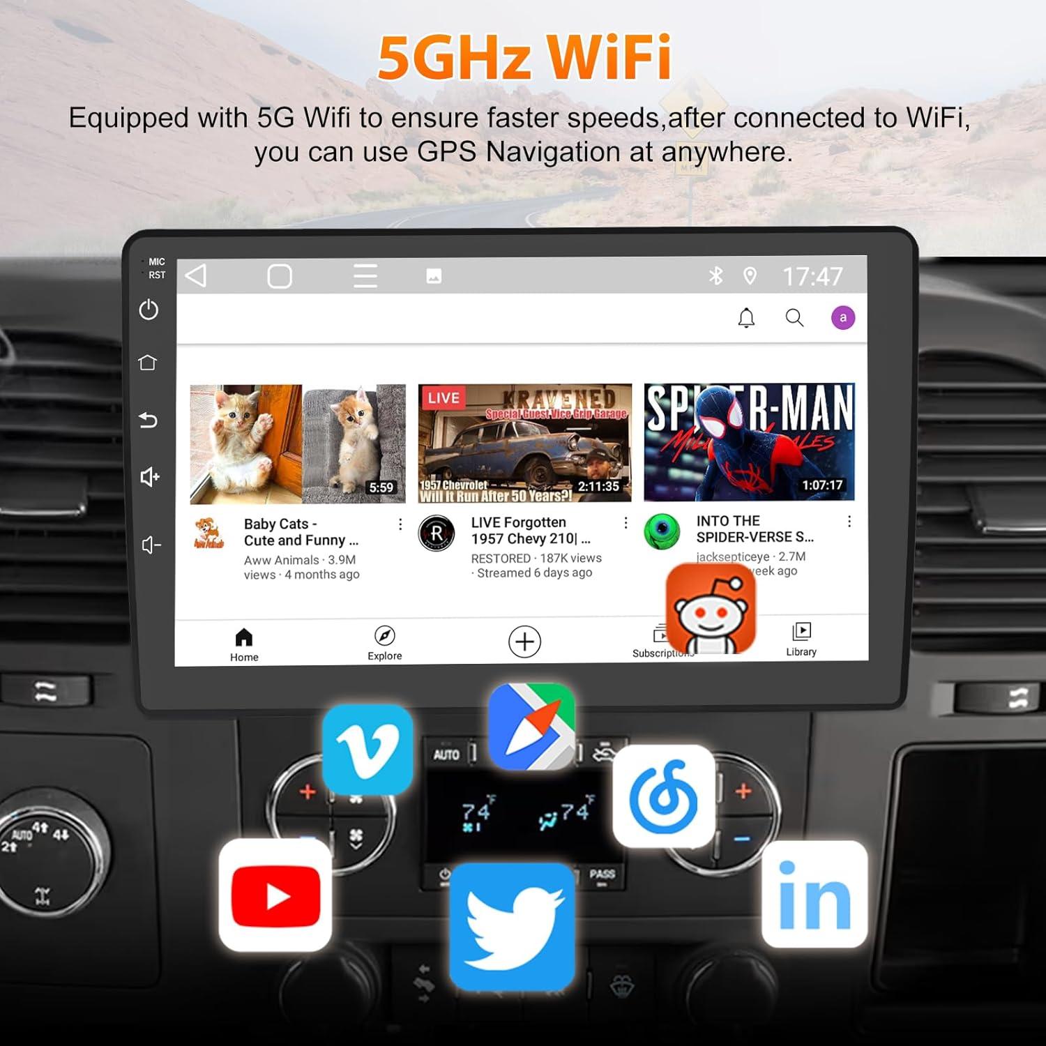 Radio Estéreo de Coche AWESAFE 10" con CarPlay y Android Auto