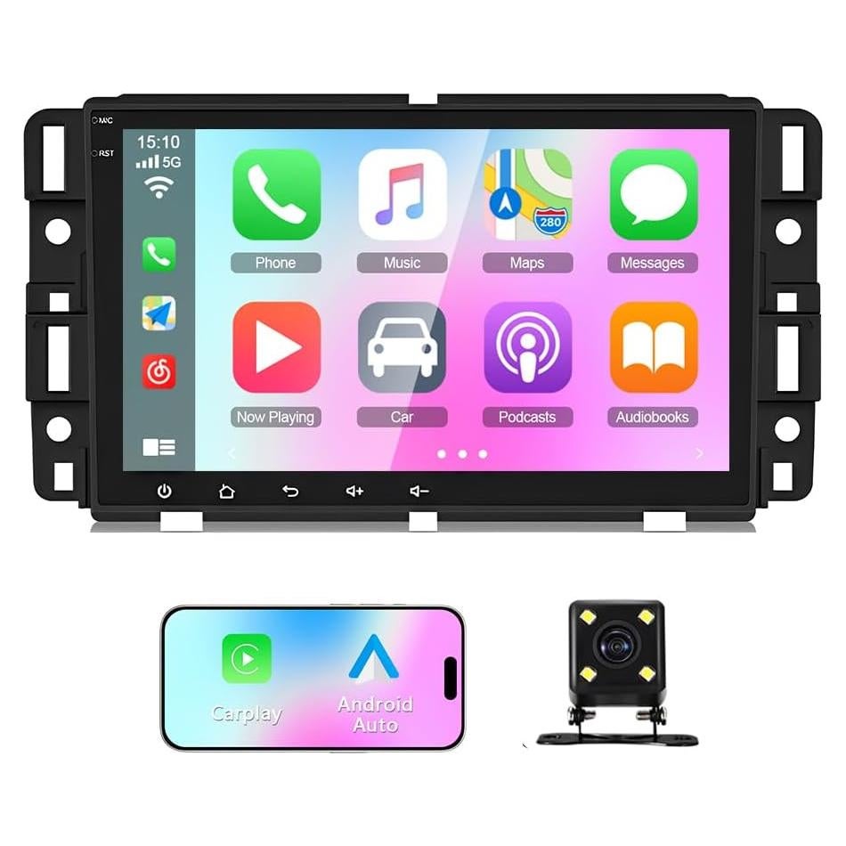 Estéreo Doble Din 8" Ikasus Android 13 con CarPlay y GPS