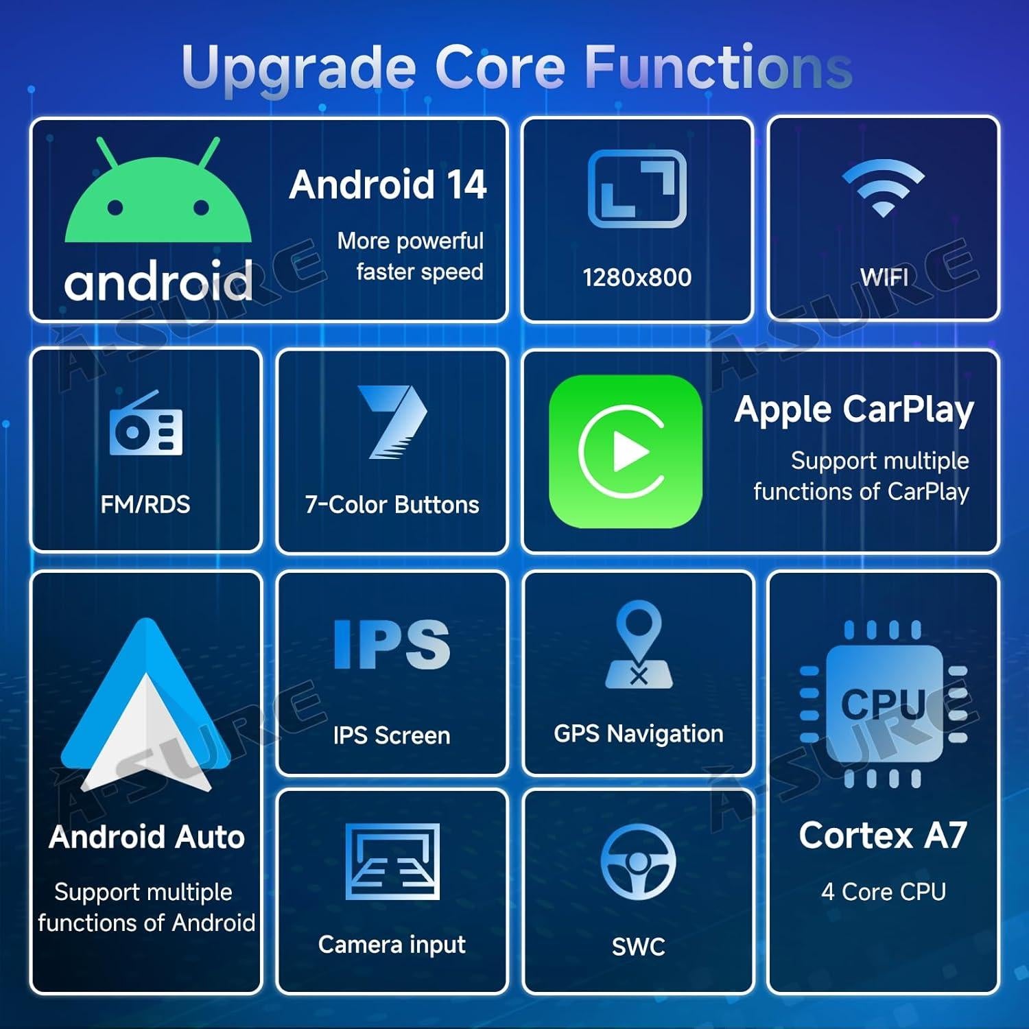 Radio Estéreo ASURE 10.1" para Ford Mustang 2010-2014 GPS
