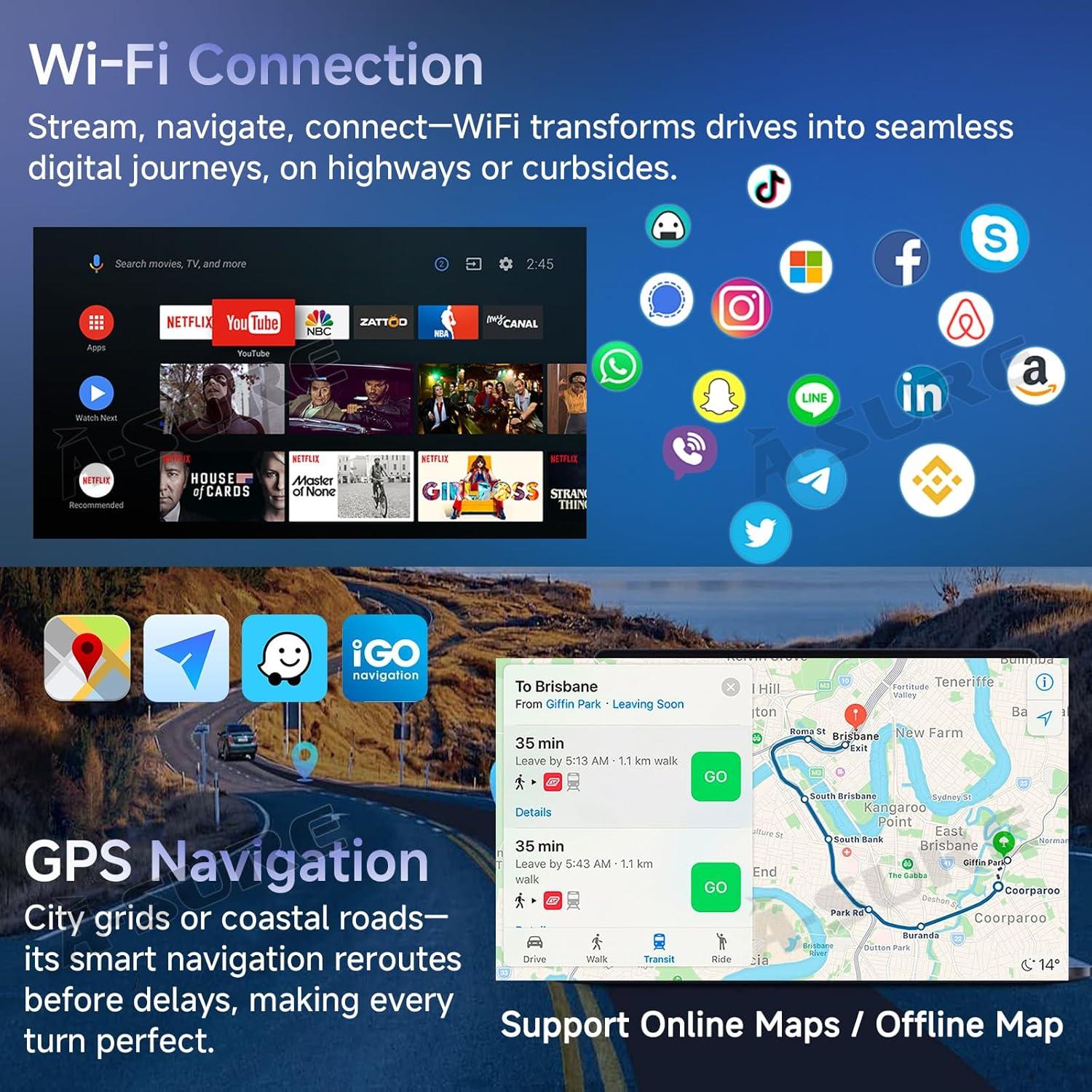 Radio Estéreo ASURE 10.1" para Ford Mustang 2010-2014 GPS