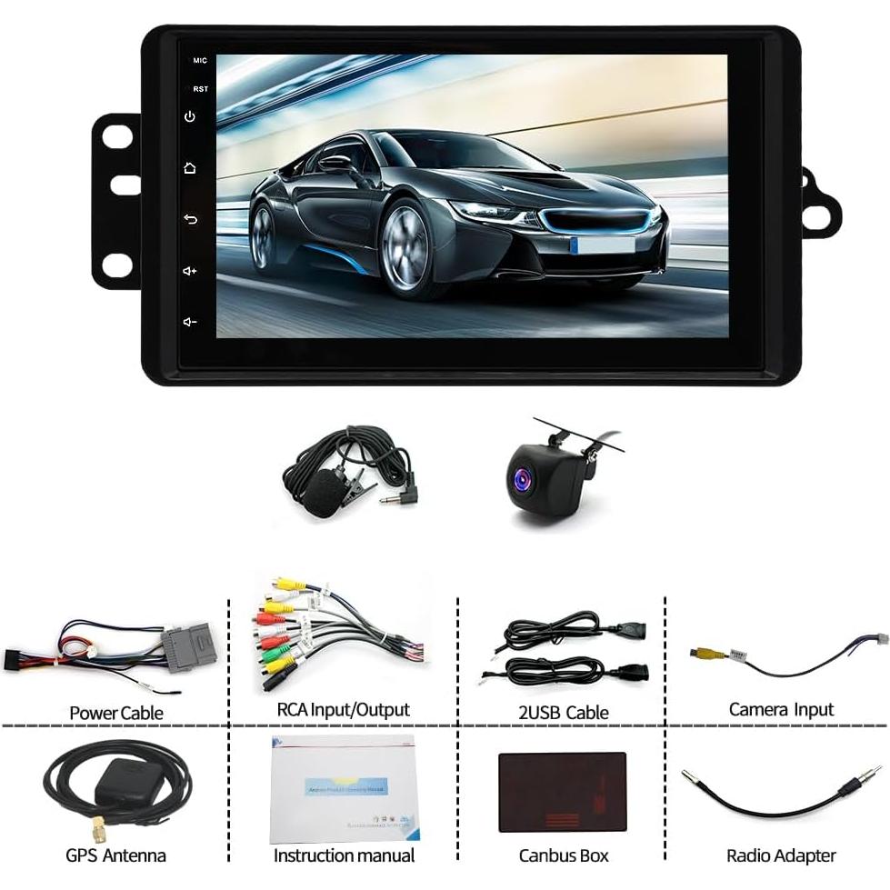 Estéreo Doble Din Slakerbe 7" para Ford Mustang 2001-2004