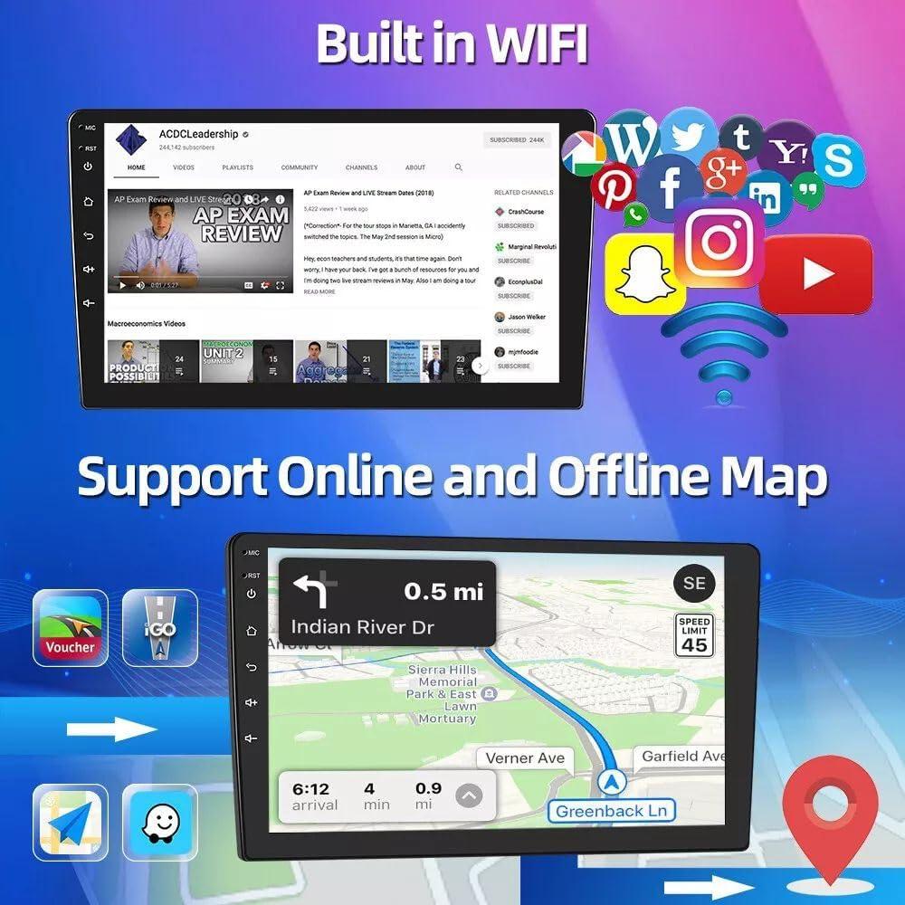 Radio de coche Doble Din 10" Android 13 Ford F150 F250 2004-2014