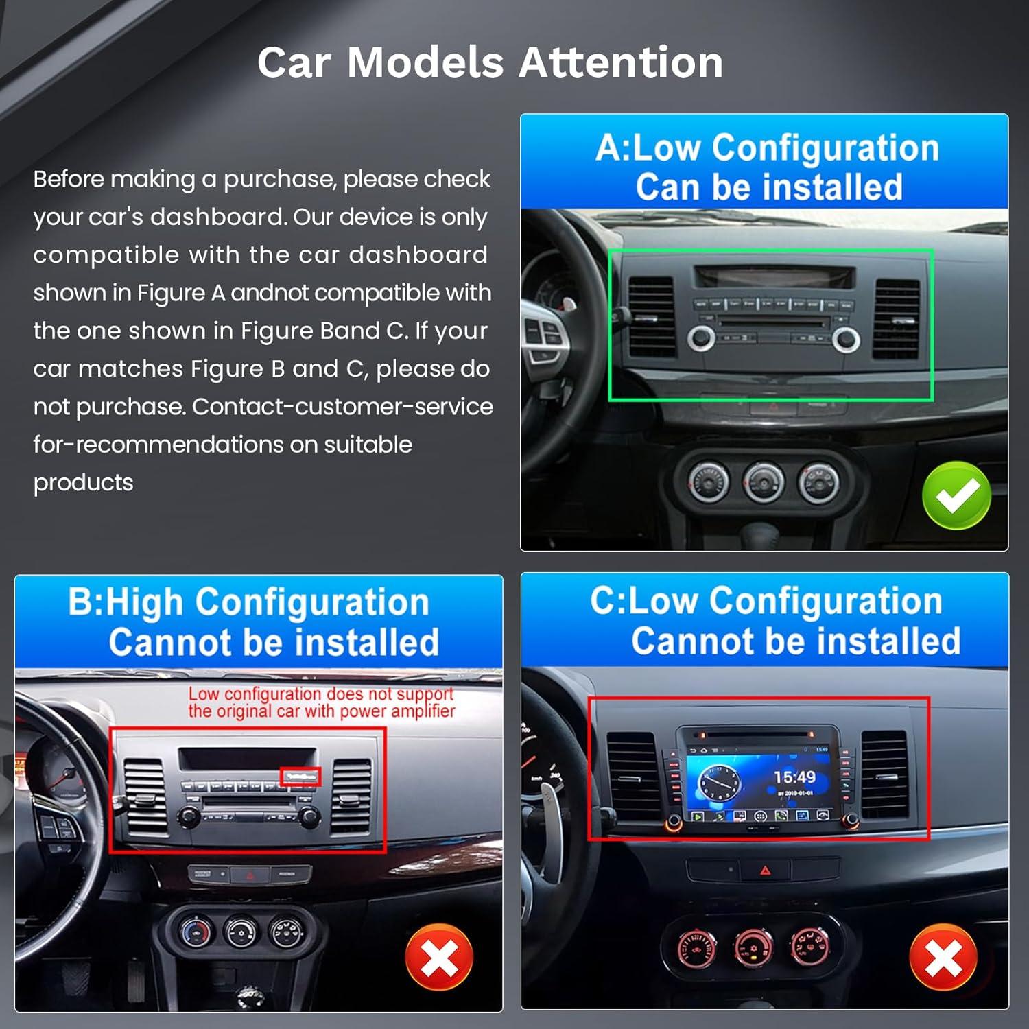 Estéreo de Coche Hikity 10.1" Android 15 para Mitsubishi Lancer 2008-2017