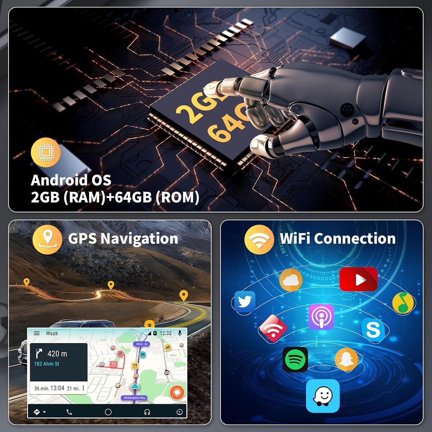 Estéreo de Coche Hikity 10.1" Android 15 para Mitsubishi Lancer 2008-2017