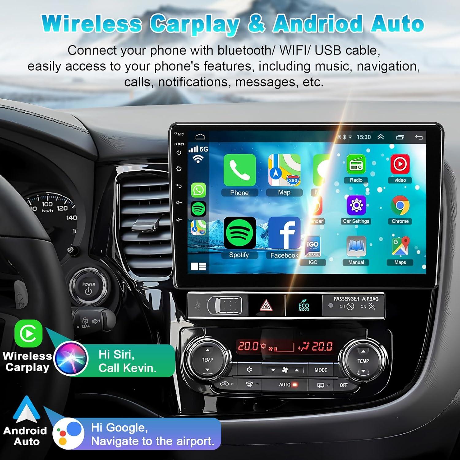 Radio de Coche Focarado para Mitsubishi Outlander 2012-2018 10"