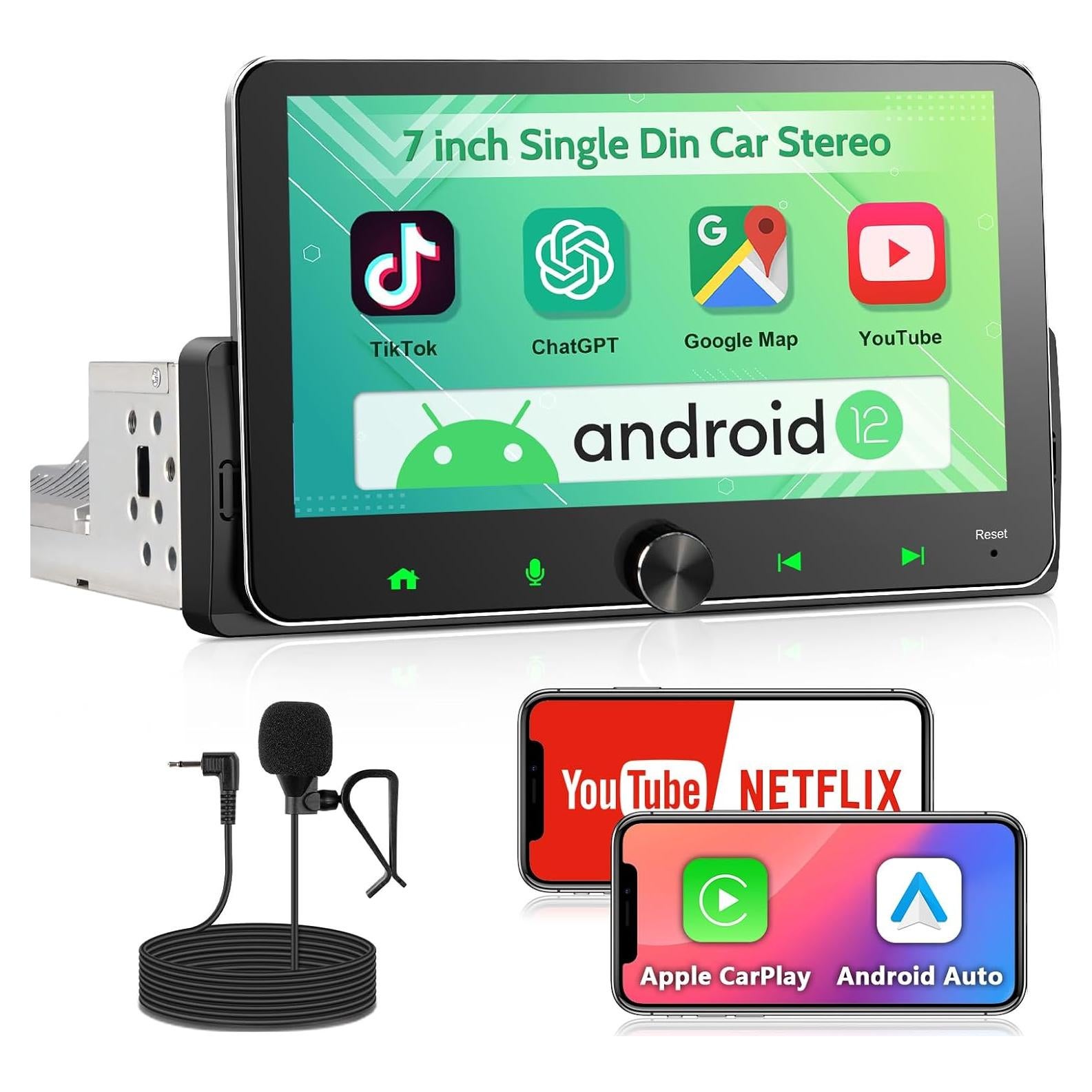 Radio Táctil 7" 1 Din Cogamichi con CarPlay y Android Auto