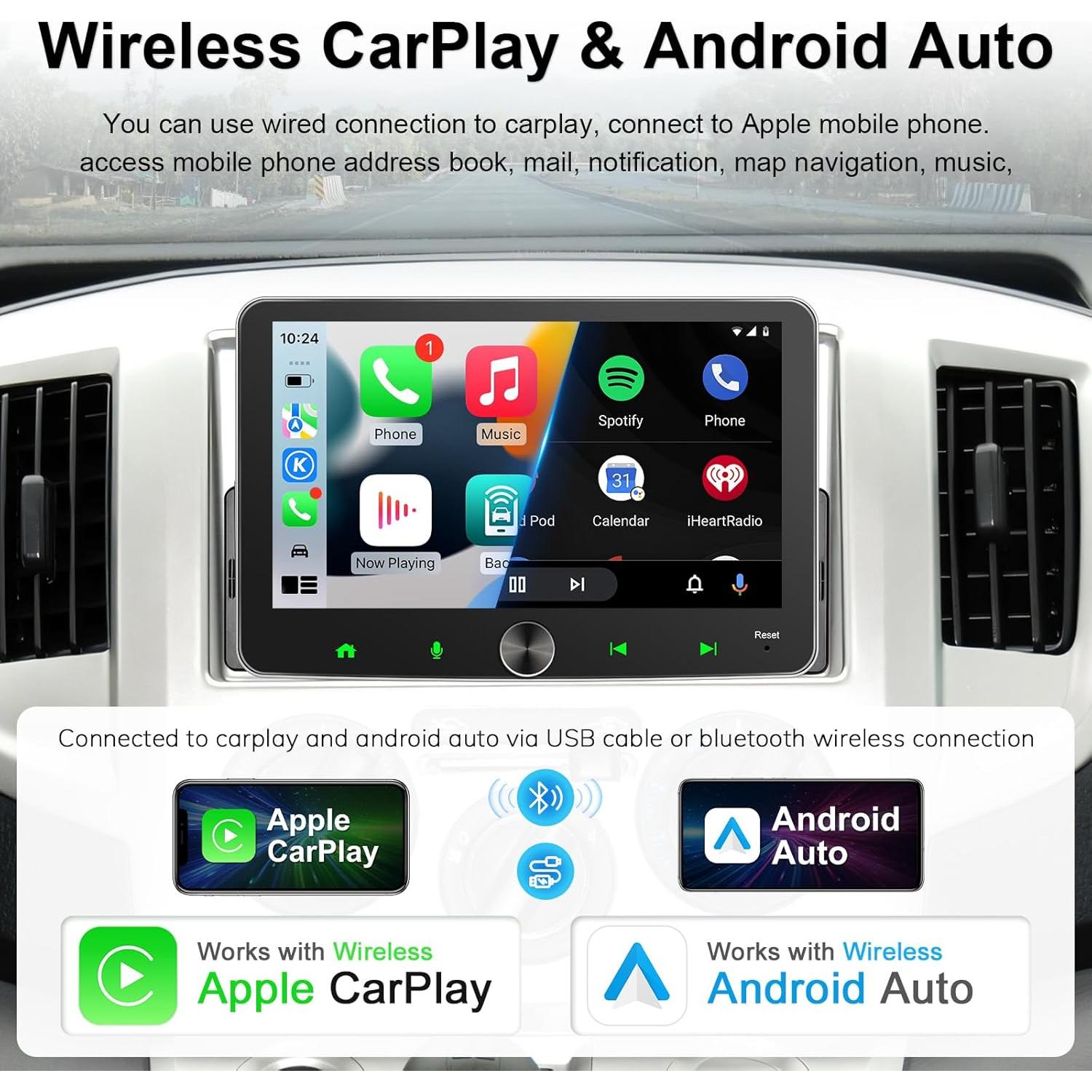 Radio Táctil 7" 1 Din Cogamichi con CarPlay y Android Auto