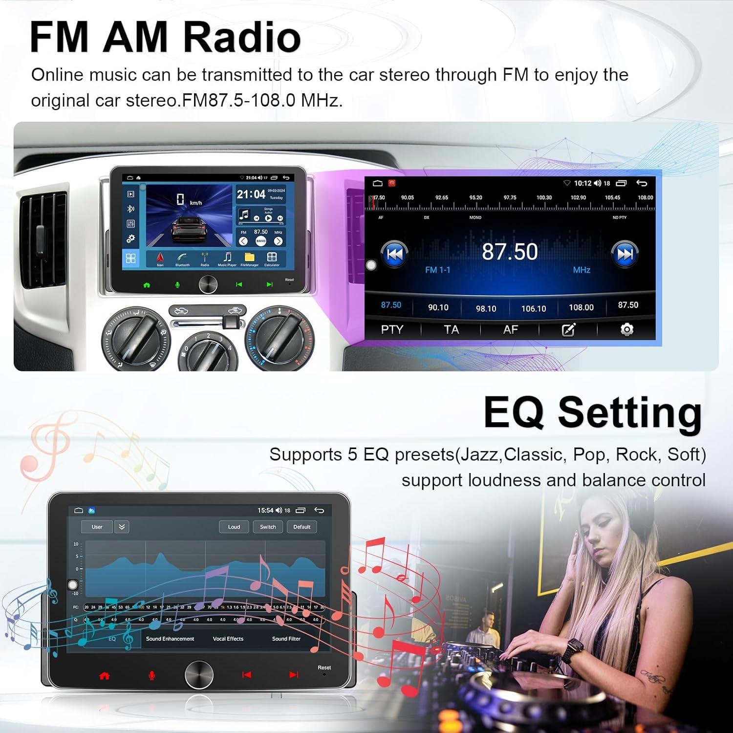 Radio Táctil 7" 1 Din Cogamichi con CarPlay y Android Auto