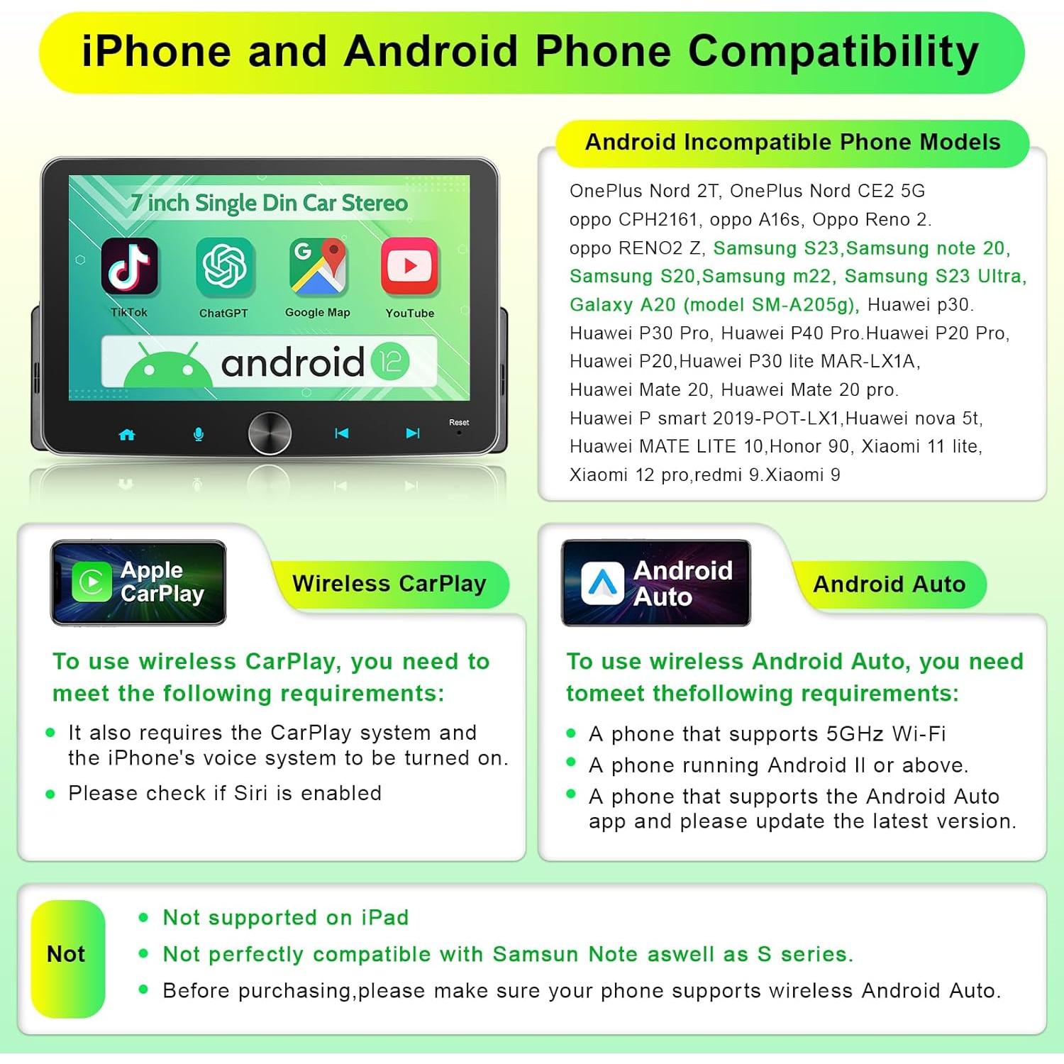 Radio Táctil 7" 1 Din Cogamichi con CarPlay y Android Auto