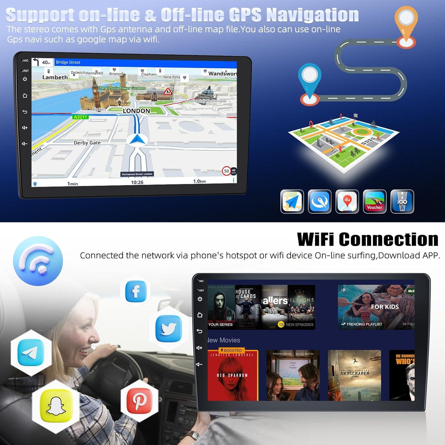 Radio Estéreo de Coche GOHHDL 10.1" Android 15 para Honda Civic 2006-2011