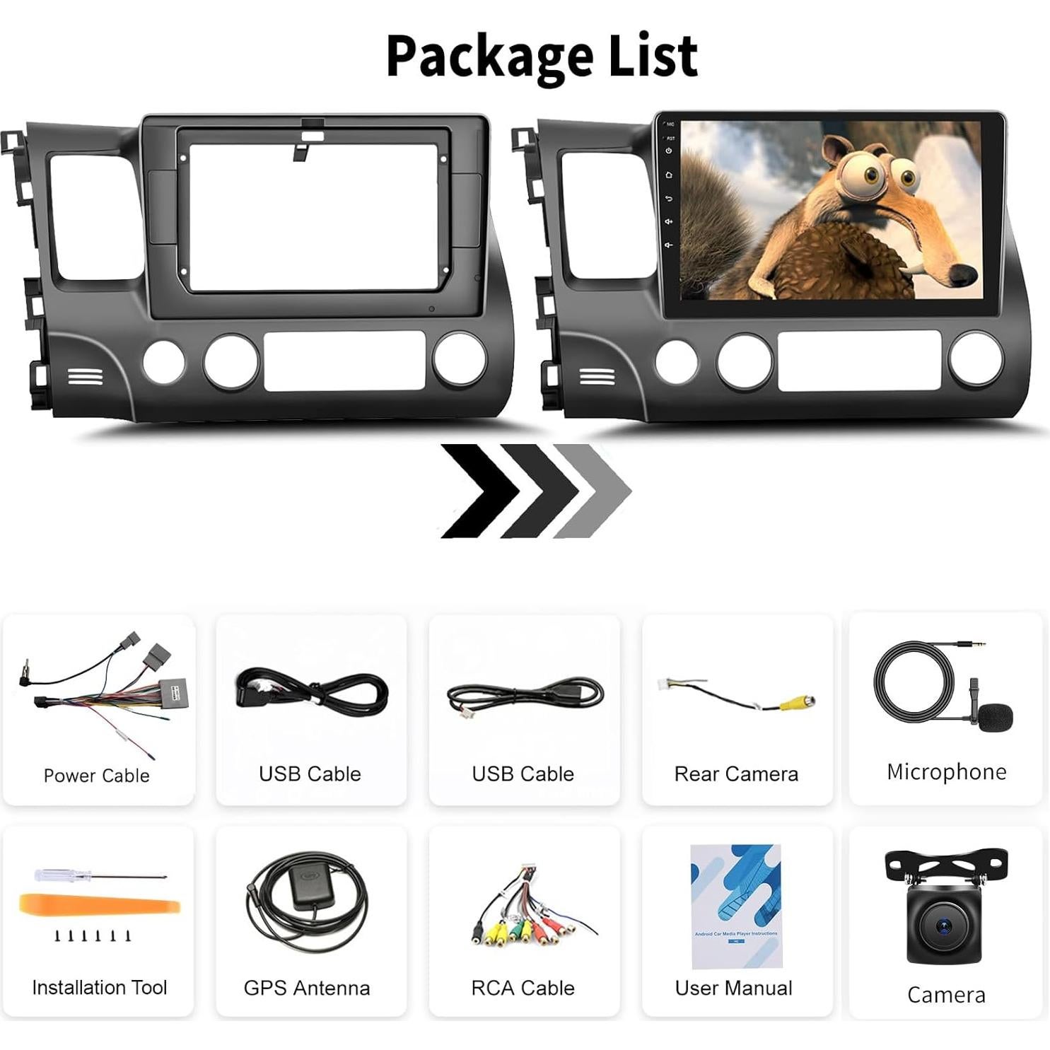 Radio Estéreo de Coche GOHHDL 10.1" Android 15 para Honda Civic 2006-2011