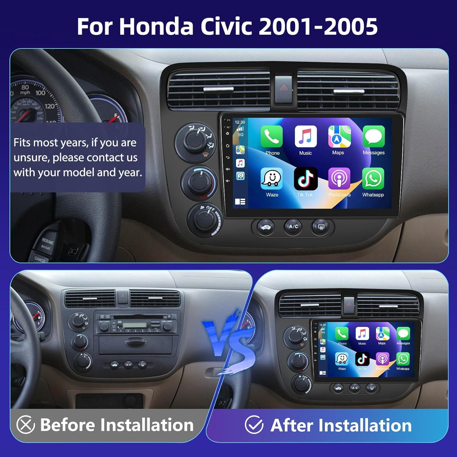 Estéreo de Coche Motorsi 2+64GB para Honda Civic 2001-2005