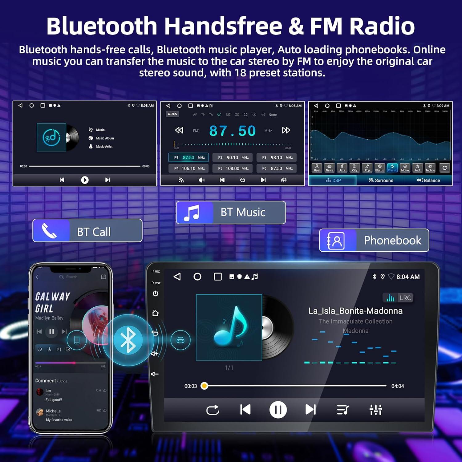 Estéreo de Coche Motorsi 2+64GB para Honda Civic 2001-2005