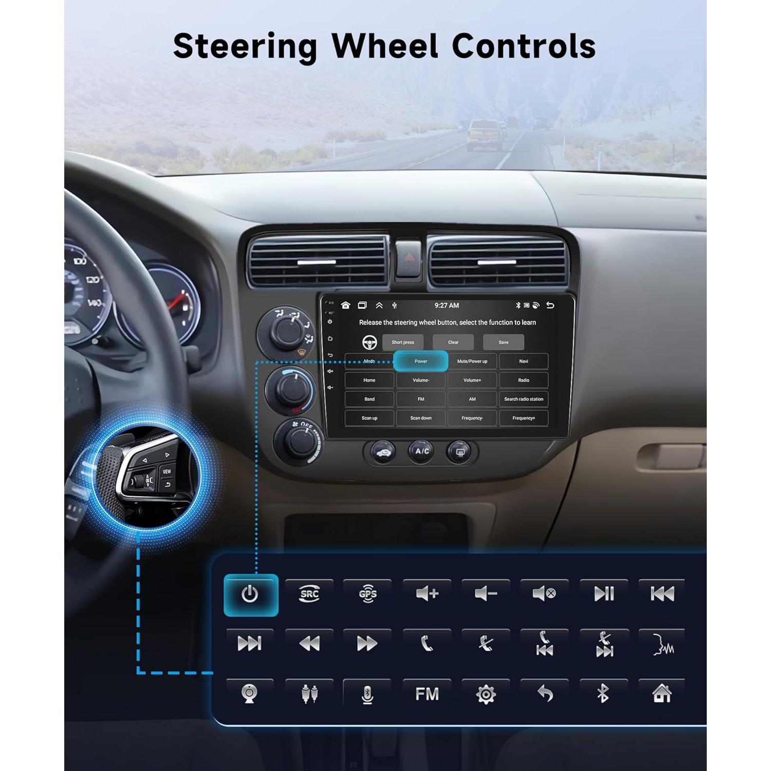 Estéreo de Coche Android 8-Core 4+64G para Honda Civic 2001-2005