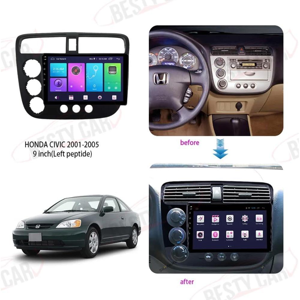 Marco de Fascia Doble DIN 9" Honda Civic 2001-2006 Bestycar