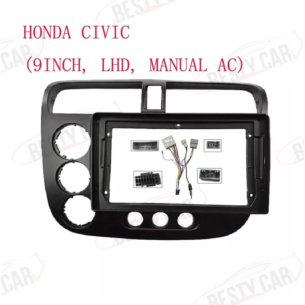 Marco de Fascia Doble DIN 9" Honda Civic 2001-2006 Bestycar