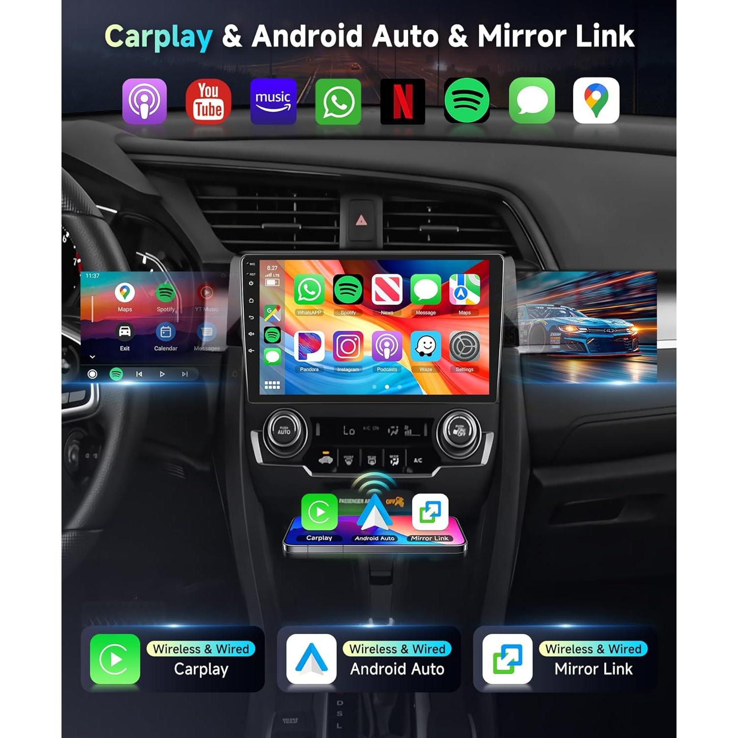 Estéreo de Coche Android 2G+64G MAHVEC para Honda Civic 2016-2020