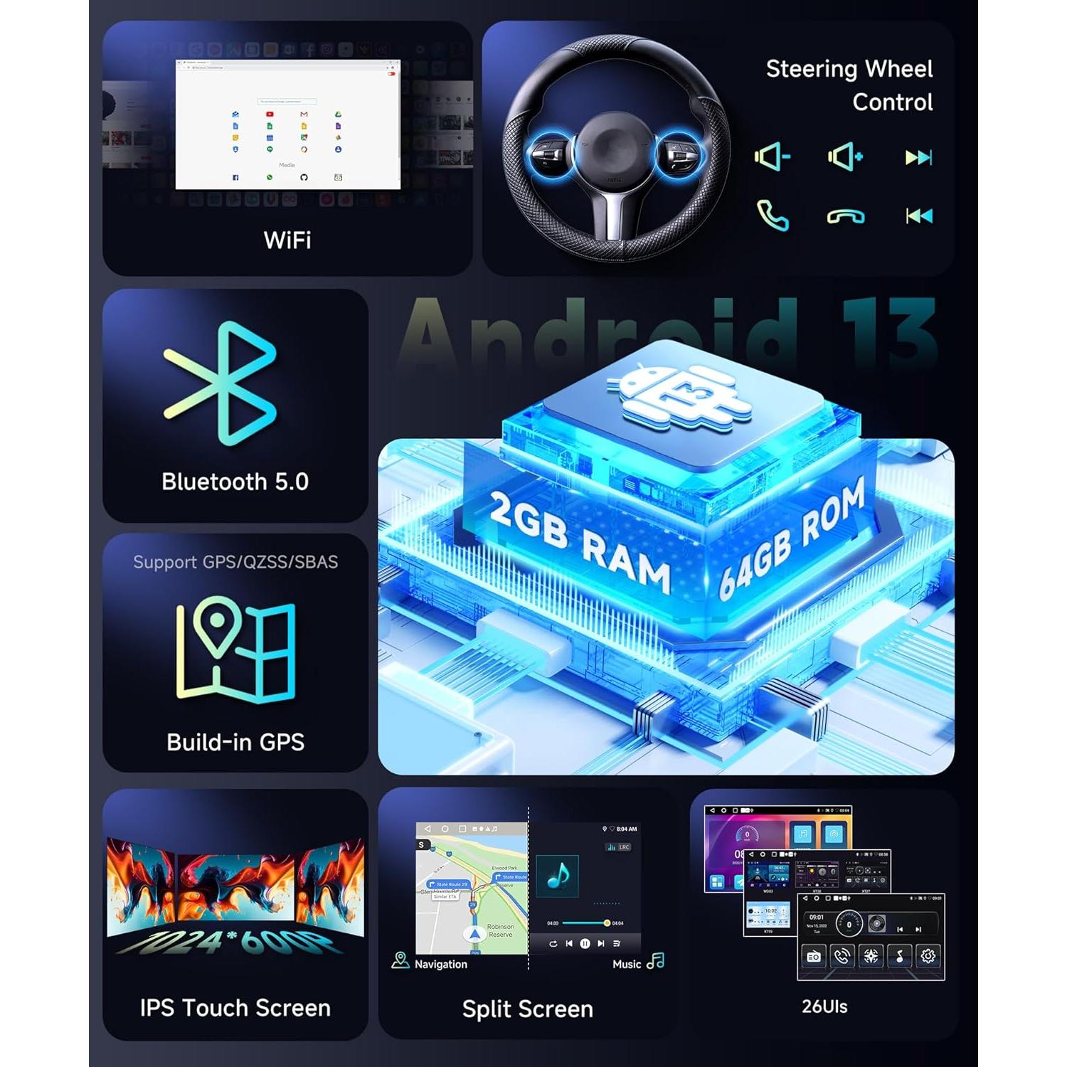 Estéreo de Coche Android 2G+64G MAHVEC para Honda Civic 2016-2020