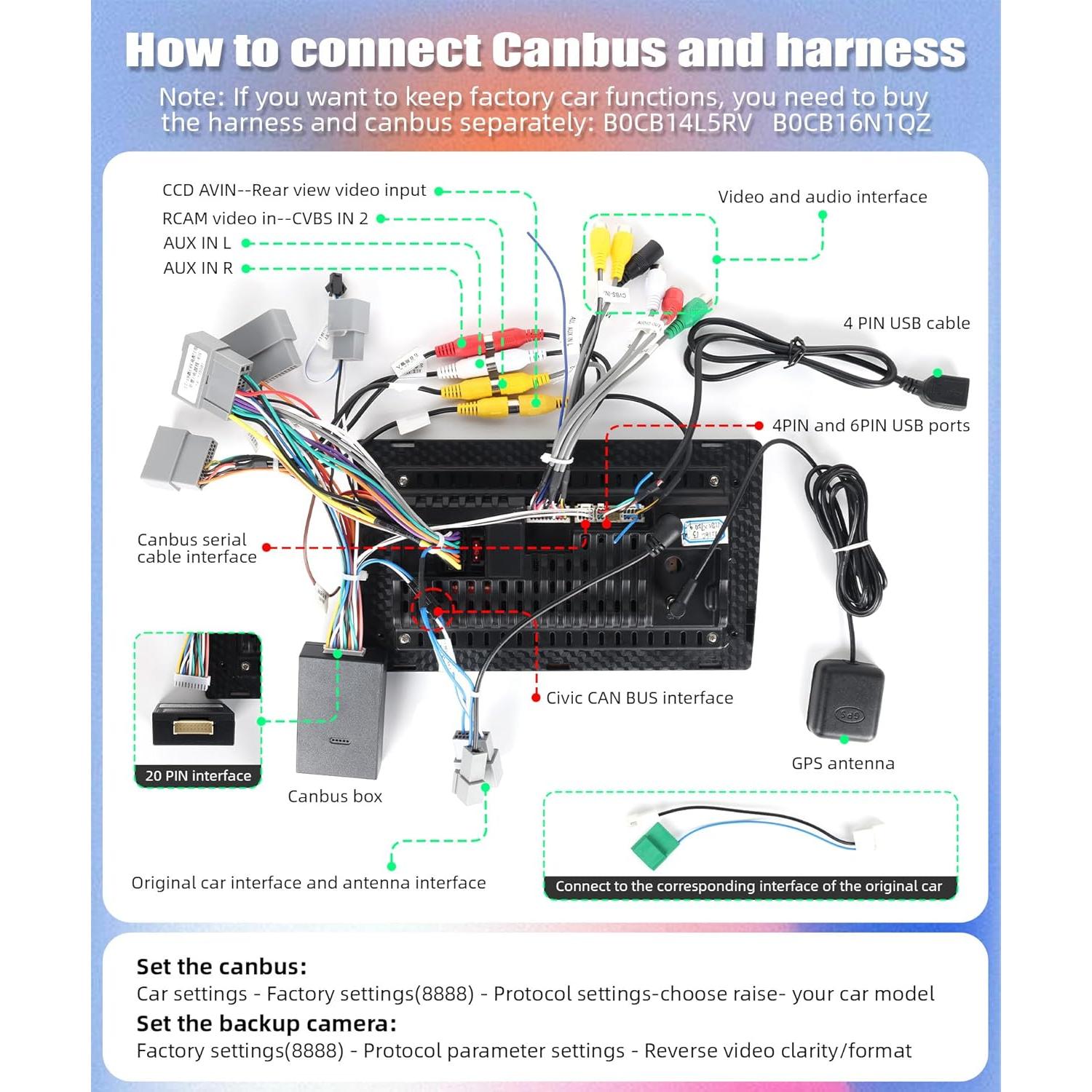 Estéreo de Coche Android 13 SIXWIN para Honda Civic 2016-2020 9"