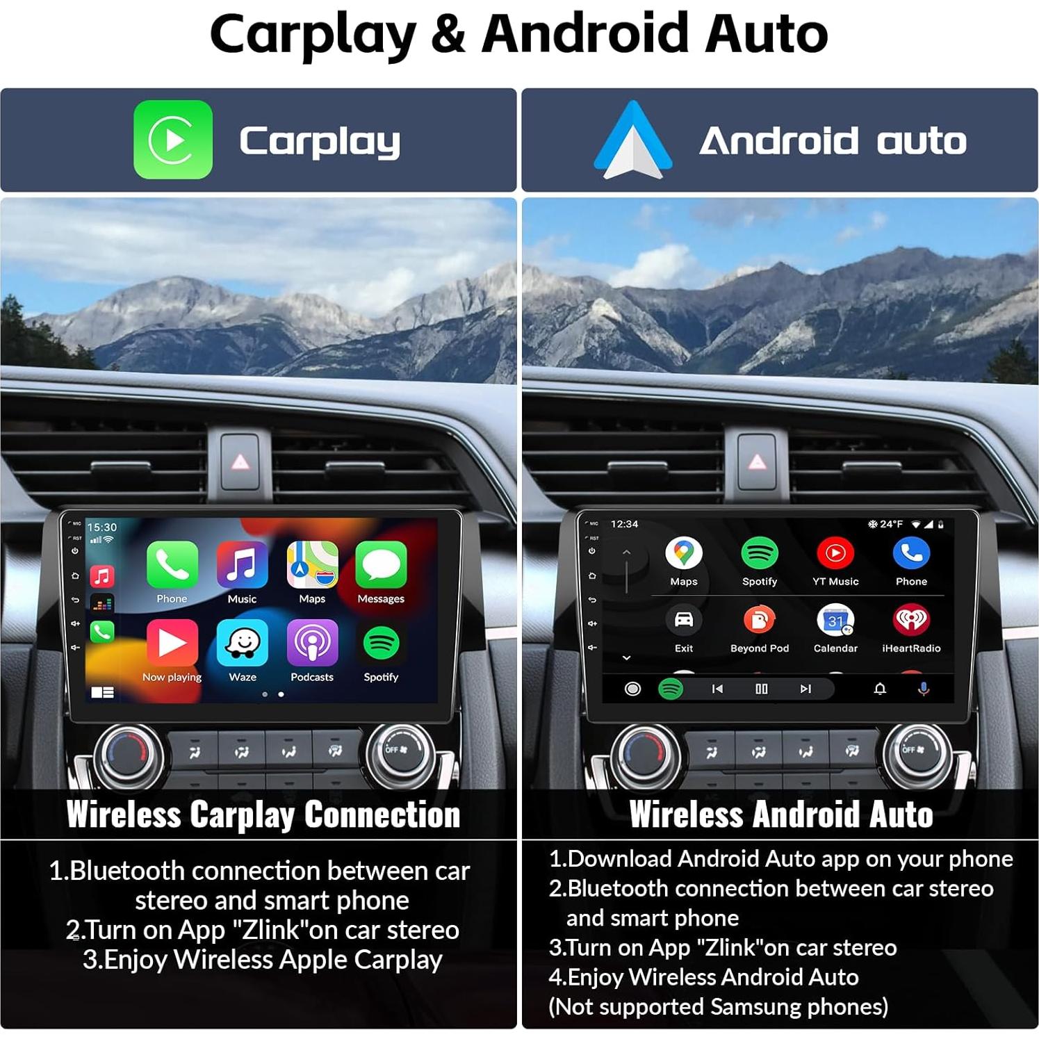 Estéreo de Coche Android 13 SIXWIN para Honda Civic 2016-2020 9"