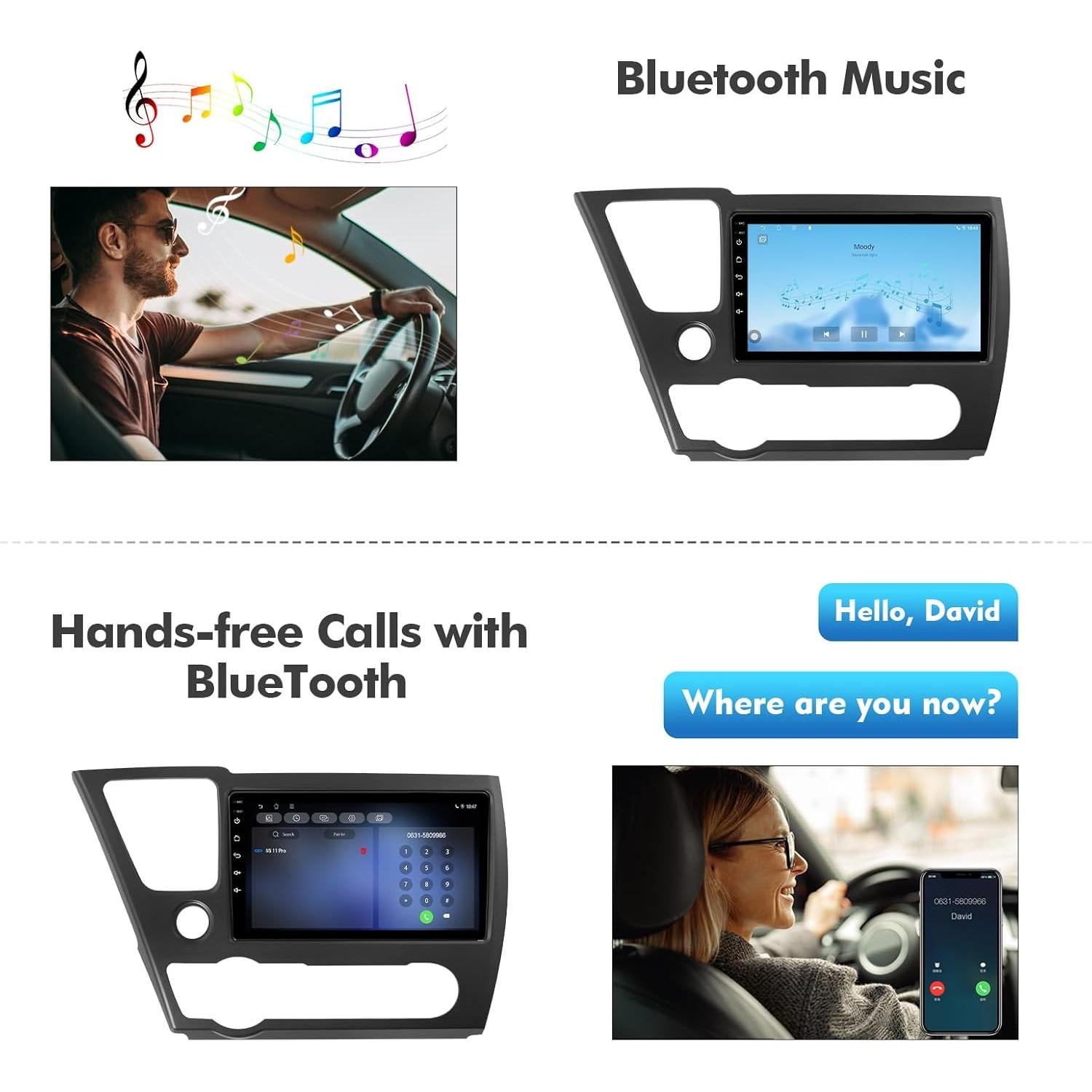 Estéreo de Coche Android 13 FeirTon 4+64GB 9" WiFi 6 Honda Civic