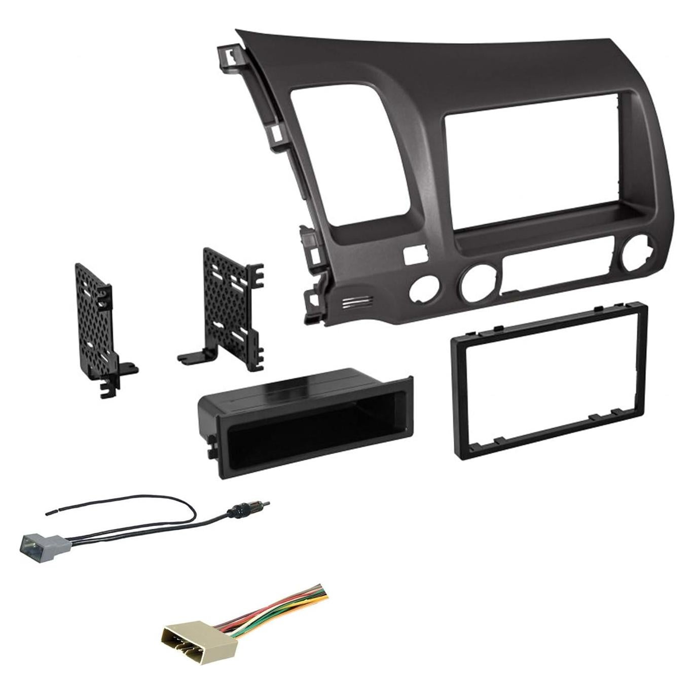 Kit de tablero doble DIN metálico American International para Civic 2006-2011