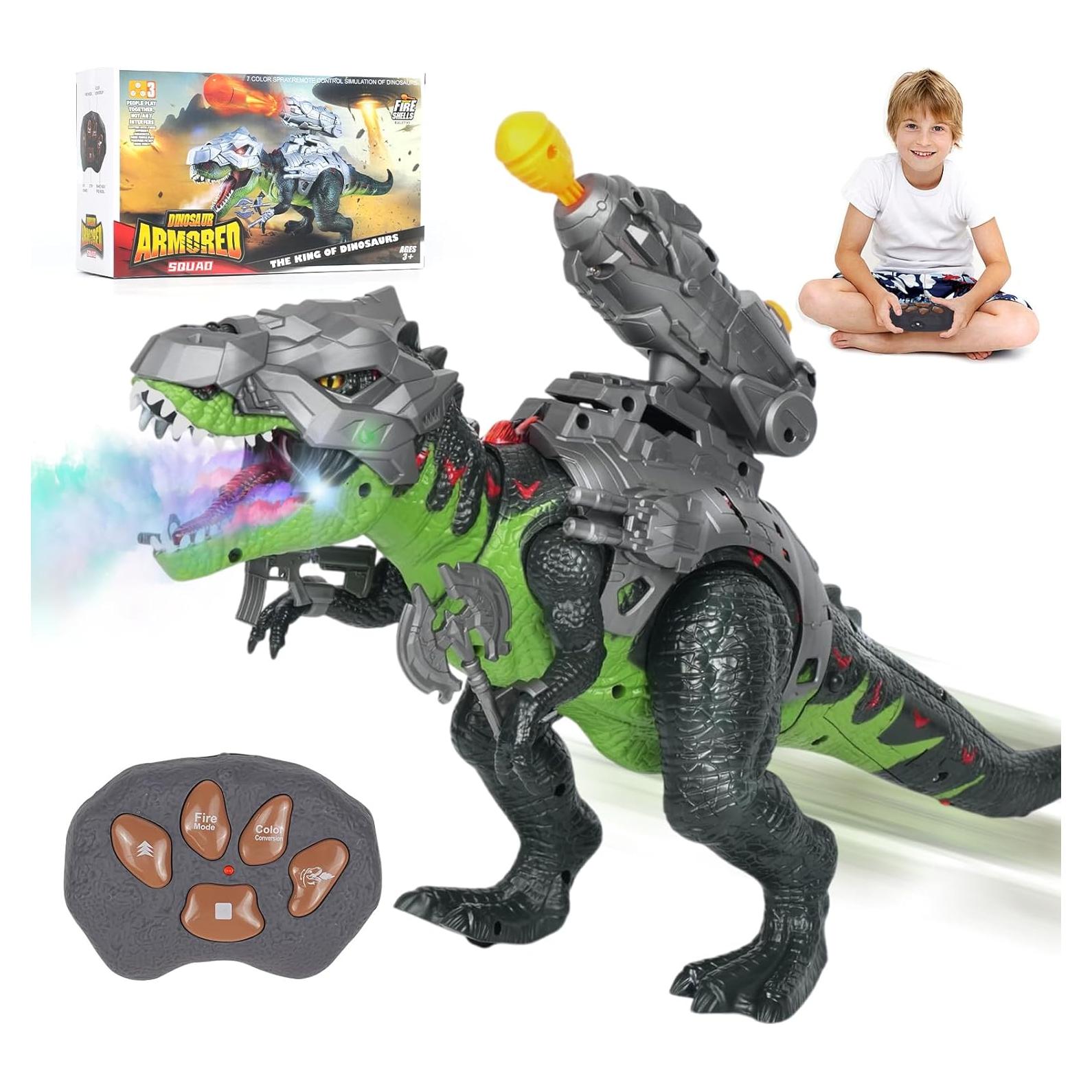 Dinosaurio RC LICHENG BWL-11 7 colores con efectos de niebla