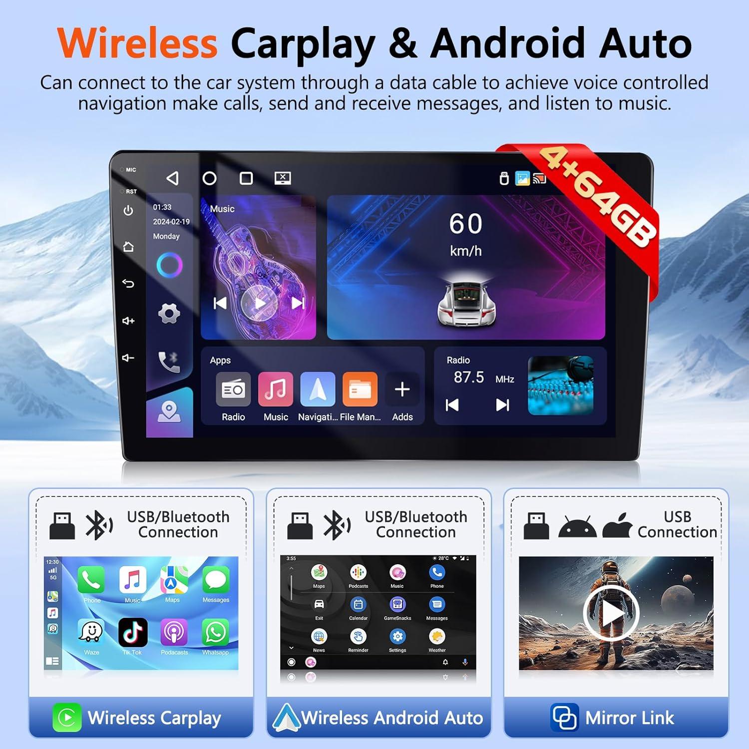 Estéreo de Coche Motorsi para Honda Civic 1996-2001 9" CarPlay