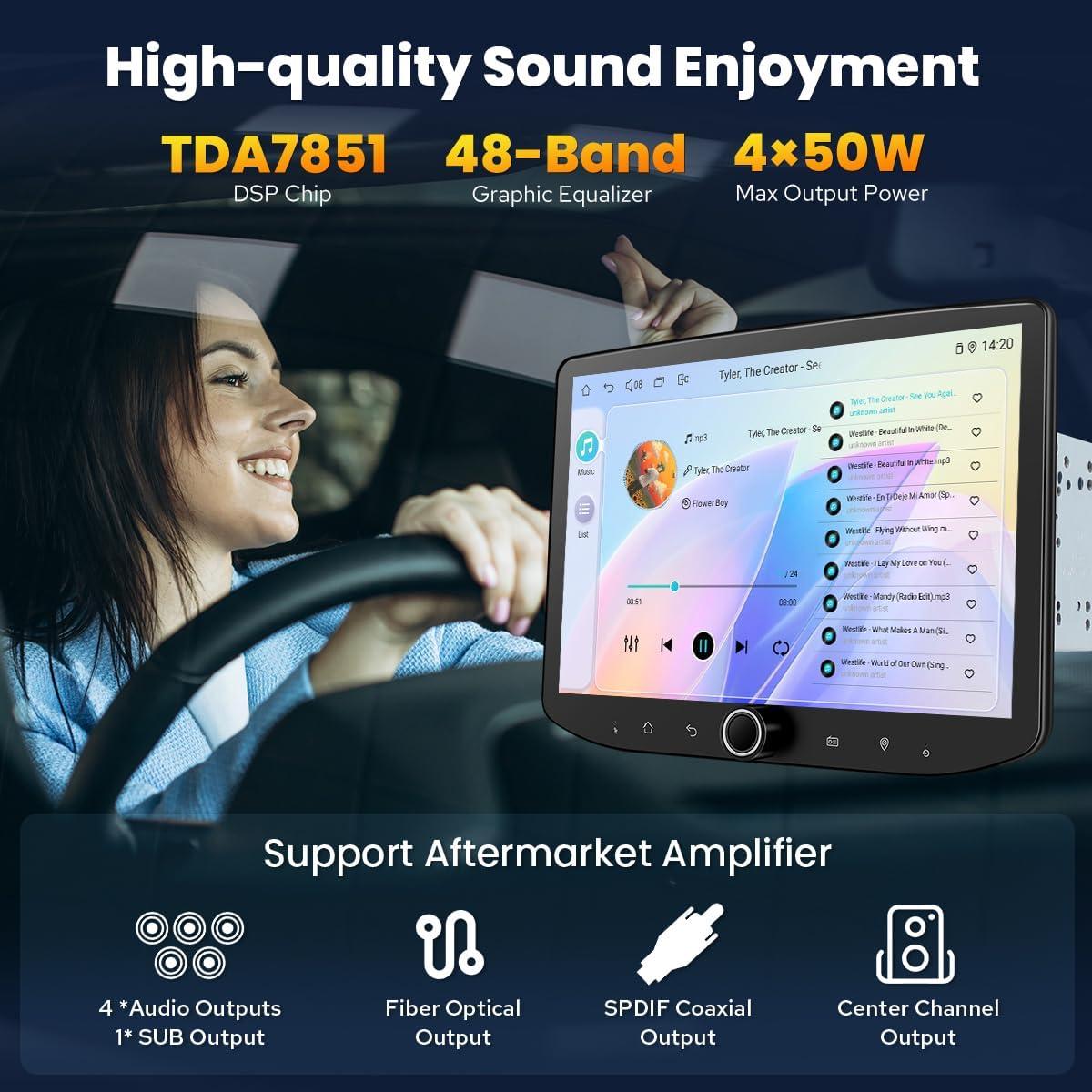 Radio Doble Din Joying JY-UTD10N4-B 10.1" Android 13 GPS 4GB+64GB