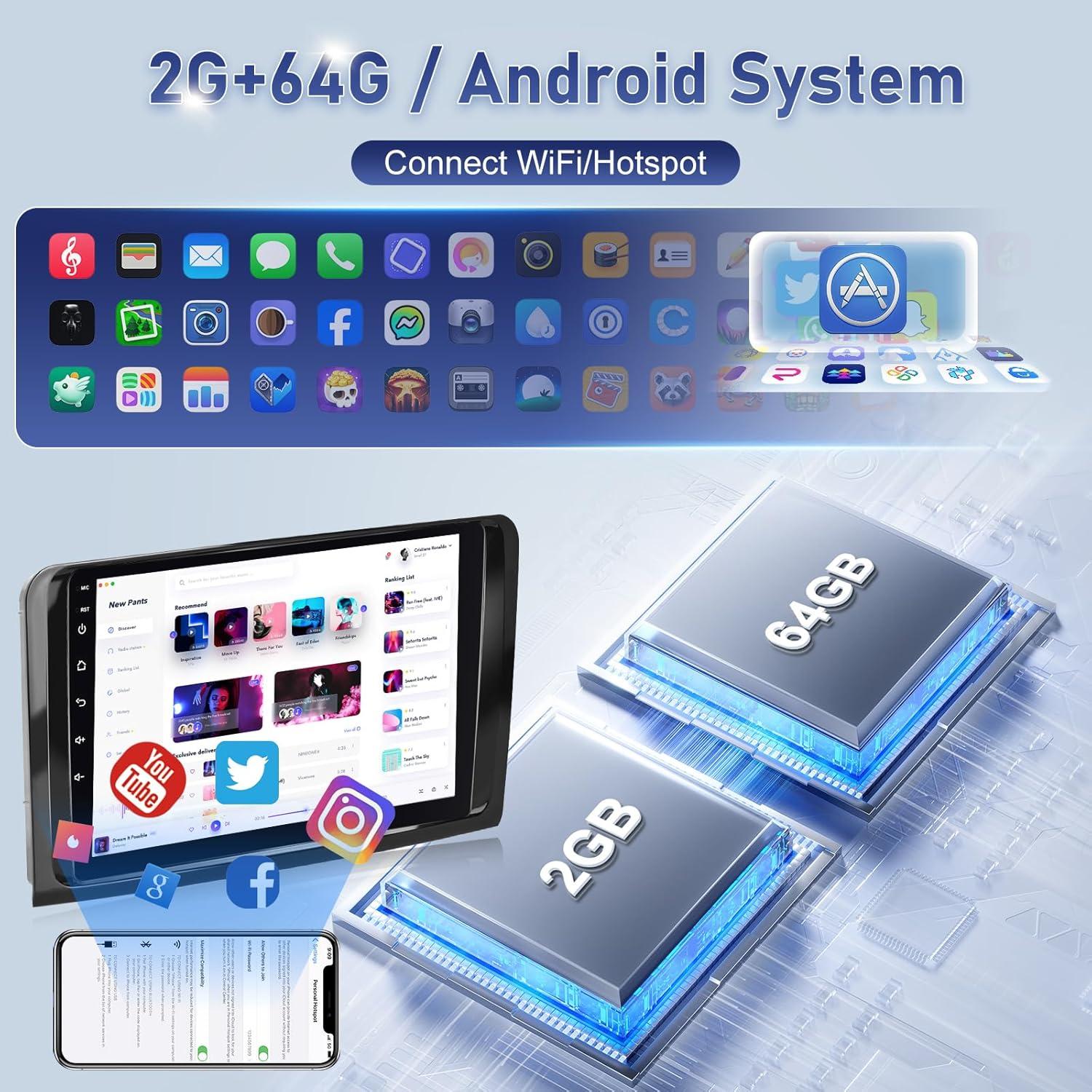 Radio de Coche Android 9" Mercedes Benz GL ML 2005-2011