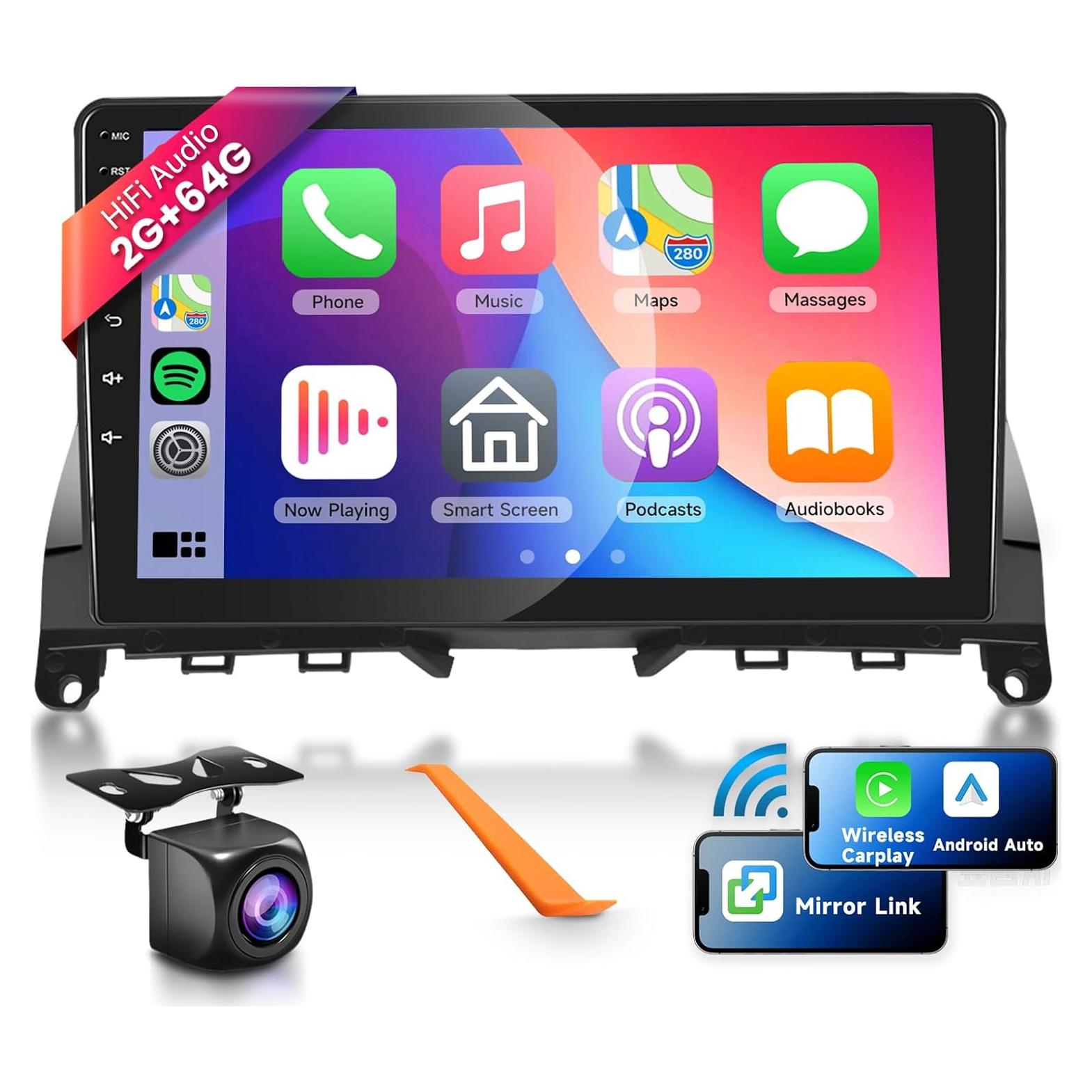 Estéreo de Coche Podofo Android 13 para Mercedes Benz Clase C W204 2006-2011, Pantalla Táctil 9"